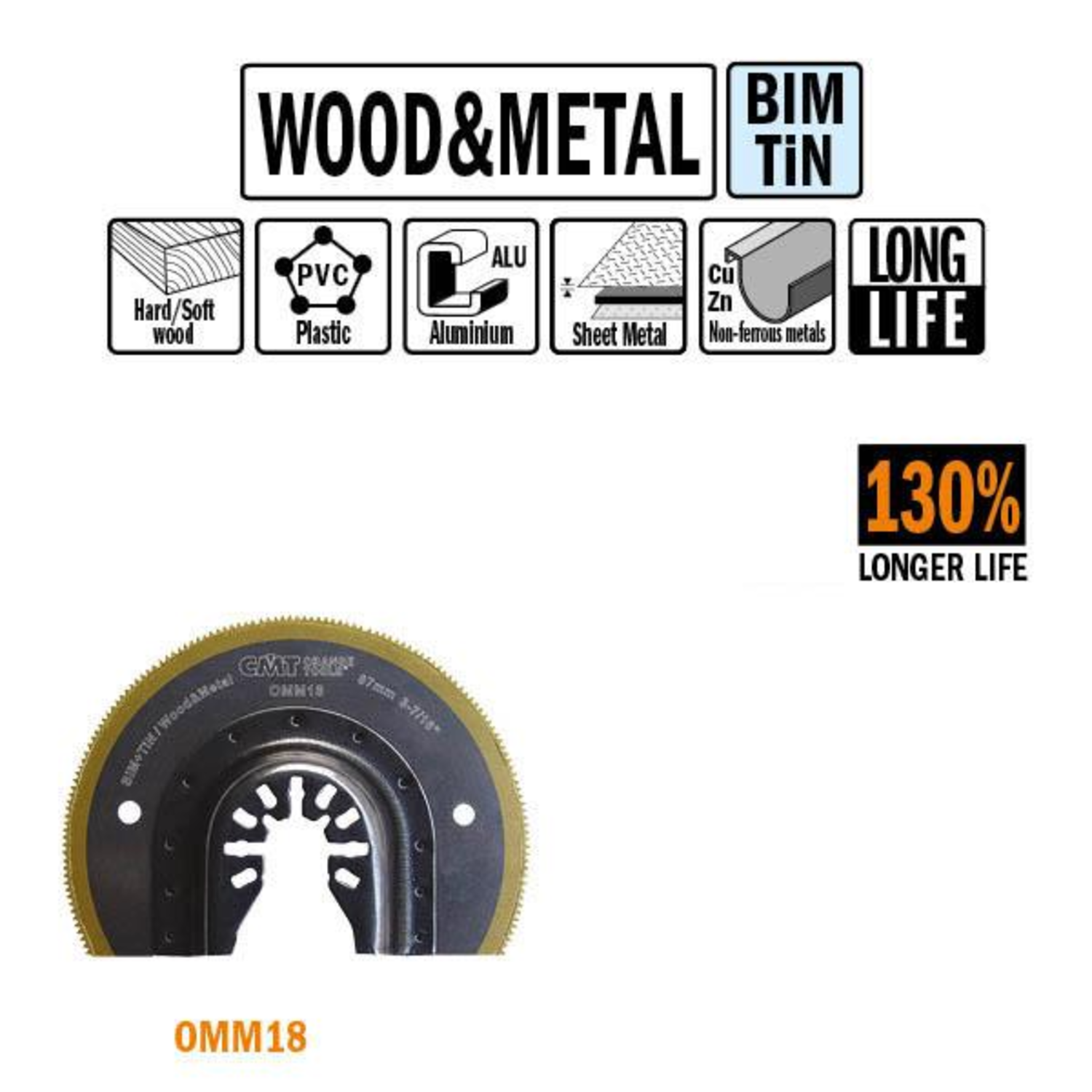 87 mm ronde ext.longue durée bois/metal-h=87/z=20/ bim tin
