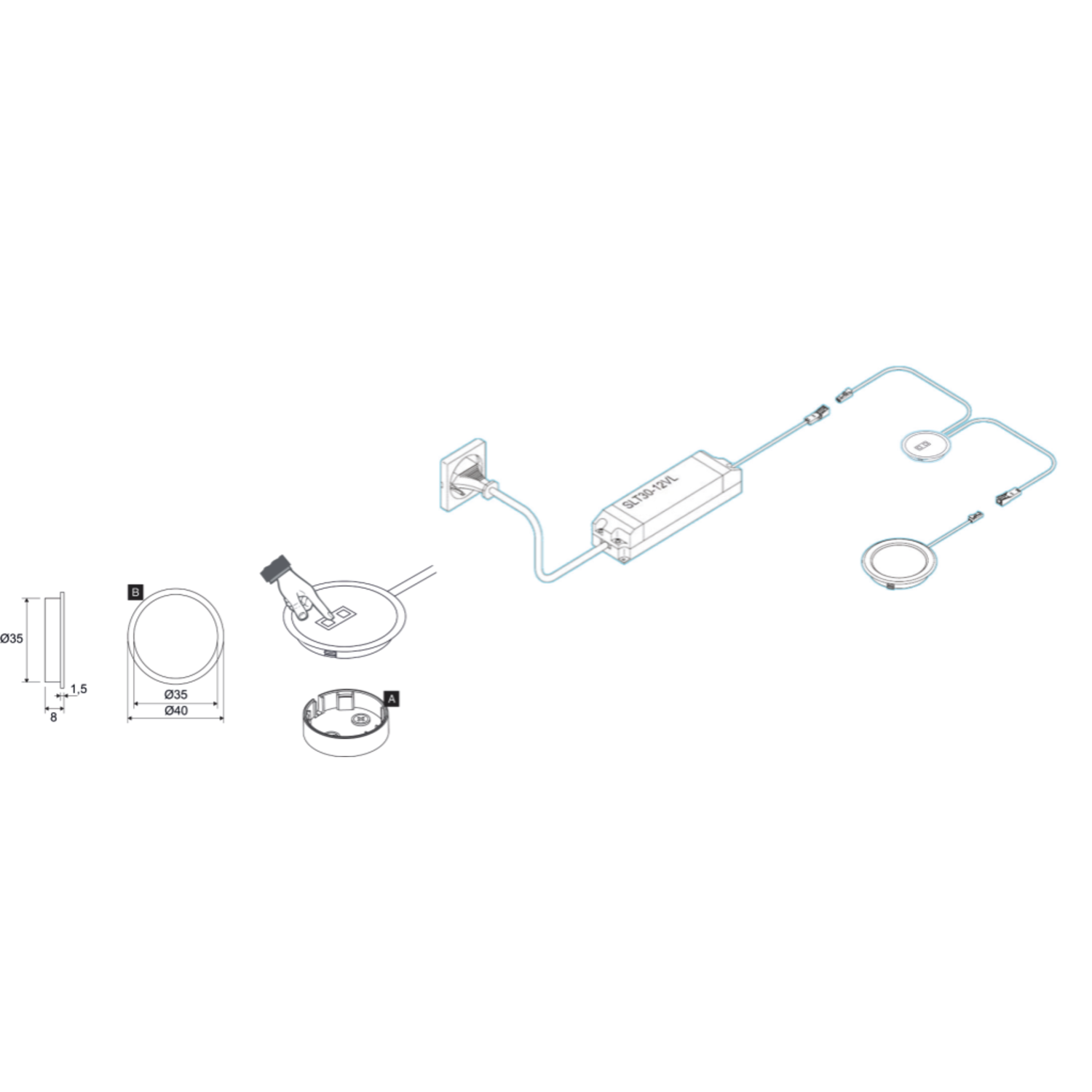 Led Emotion commande á senseur 30W, 12V, 2.5a 