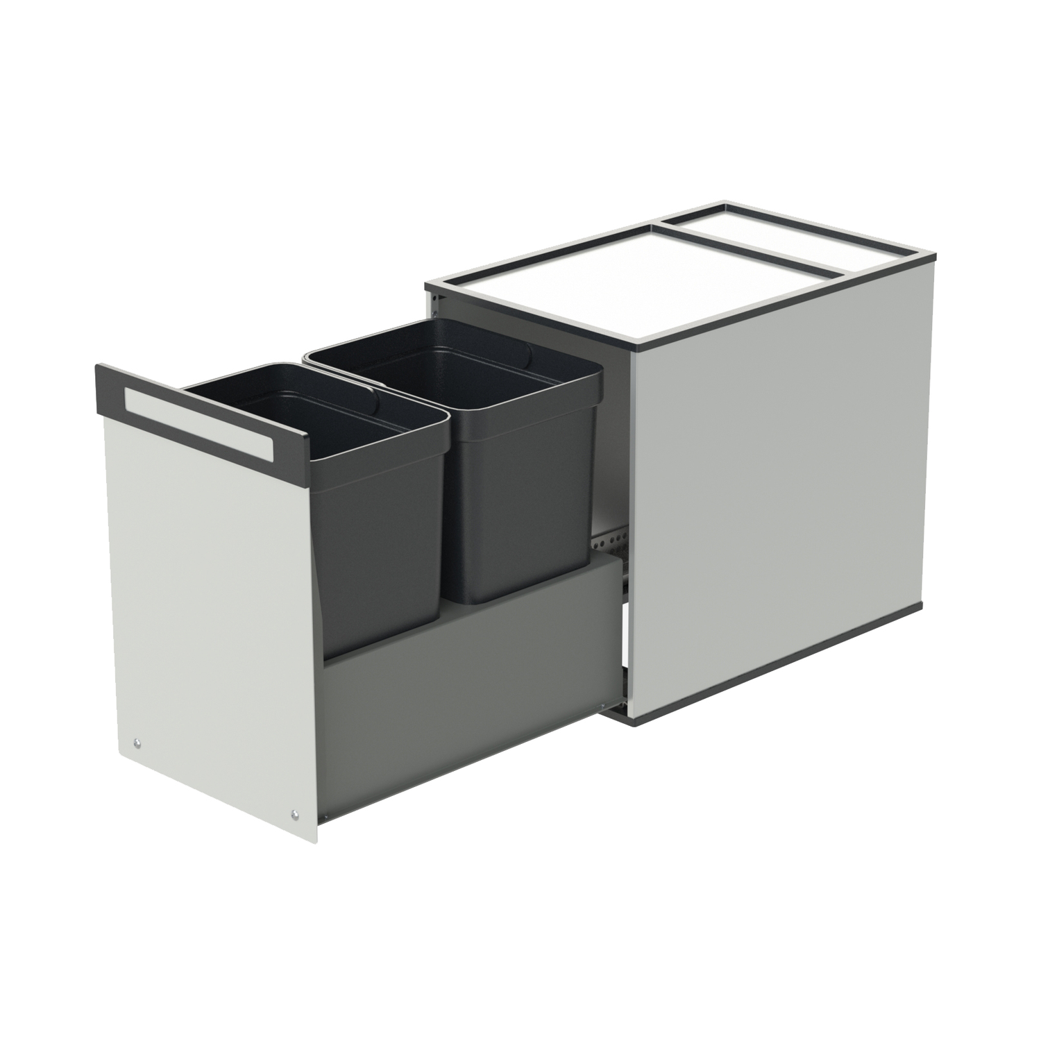 Highline 1 poubelle 10+10l inox c.40cm extension totale avec ammortisseur