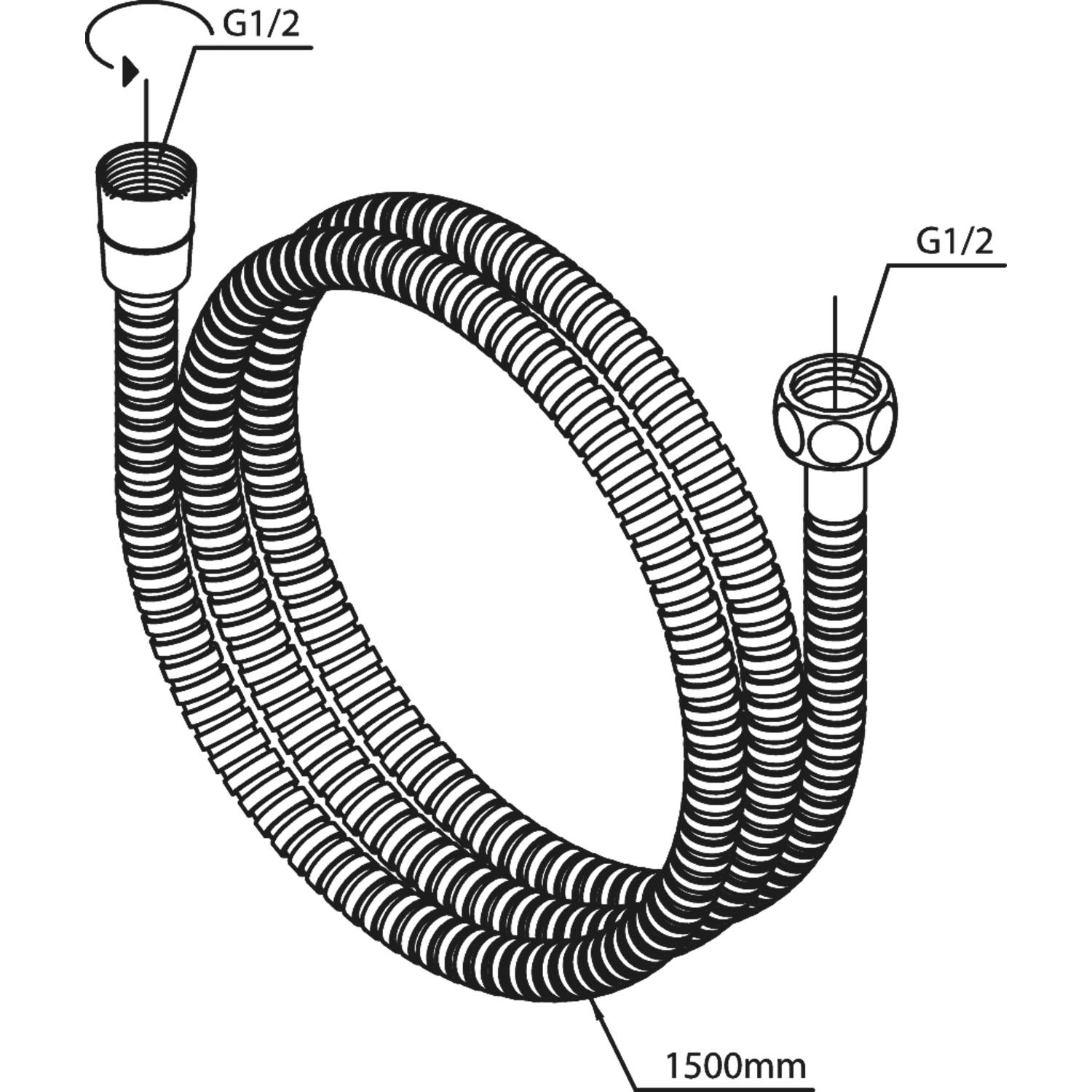 Damixa flexible douche 150cm cuivre brossé 