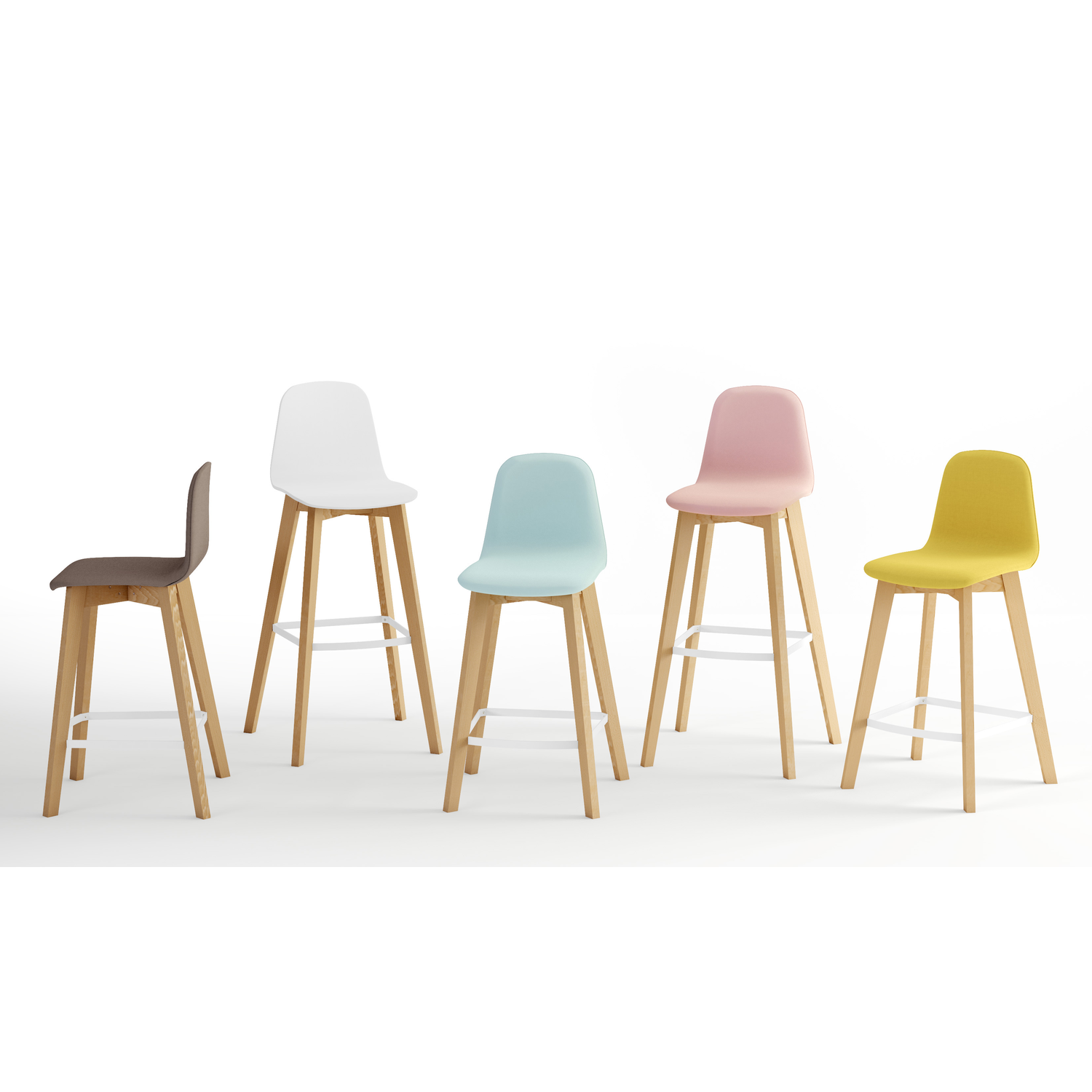 Dolce barkruk  65 hout zwart gelakt/hout zwart gel