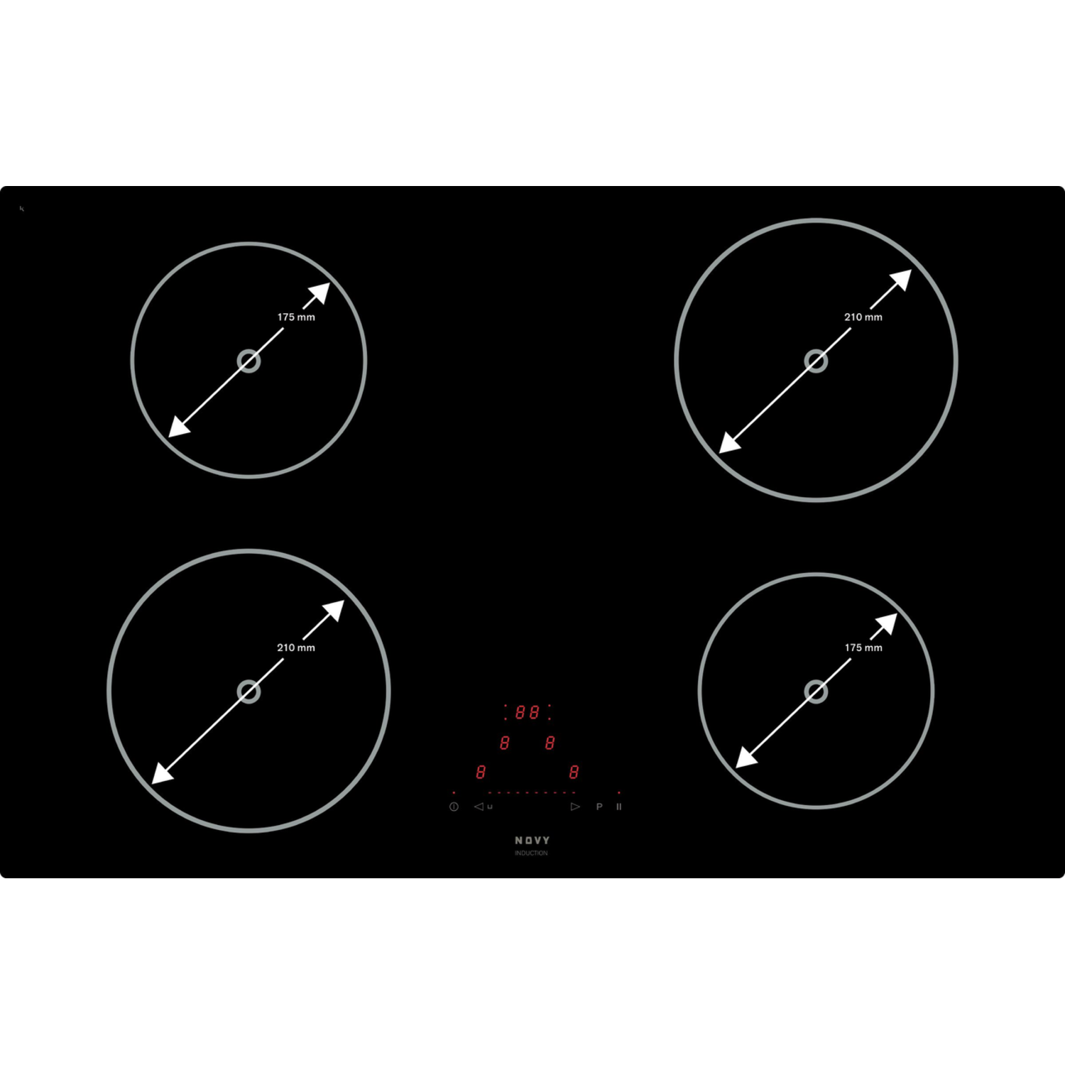 Novy induction Comfort 80 cm 4 zones 