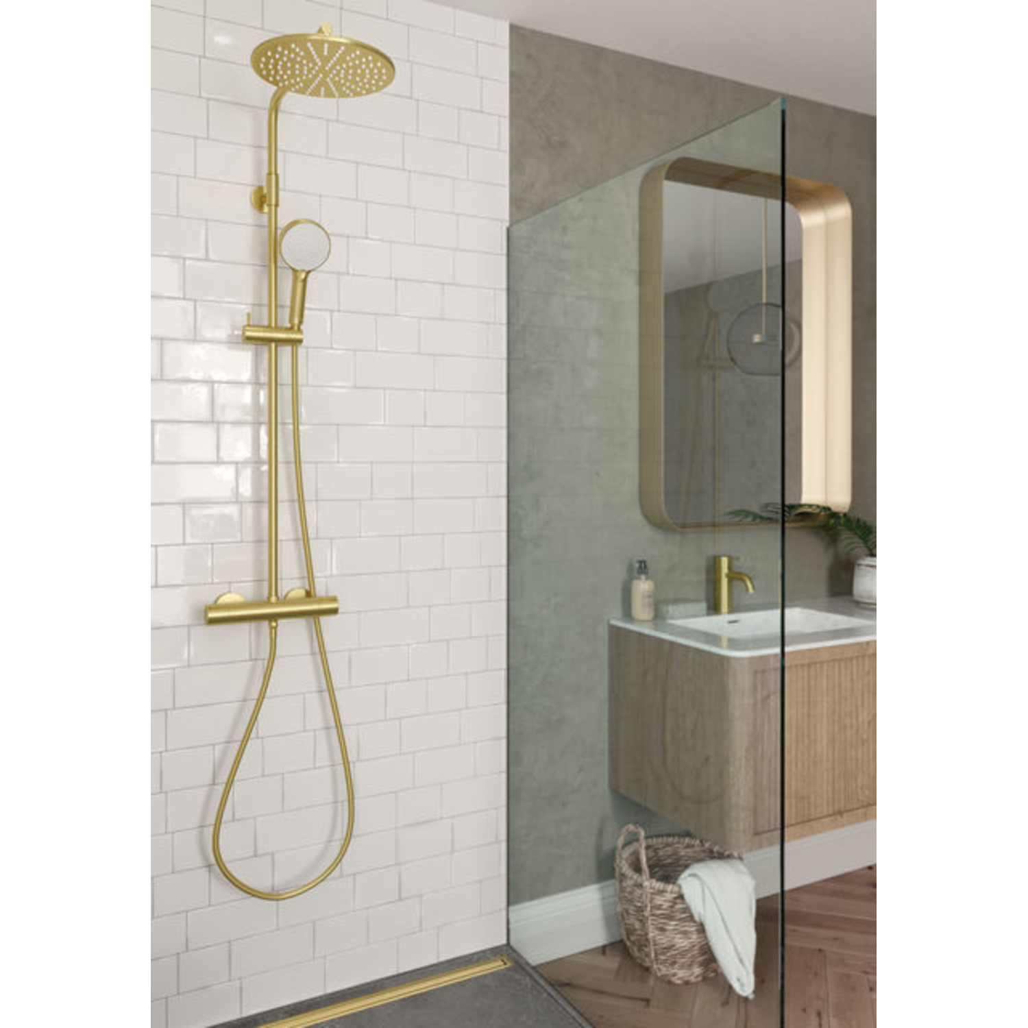 Damixa silhouet set de douche messing brossé 