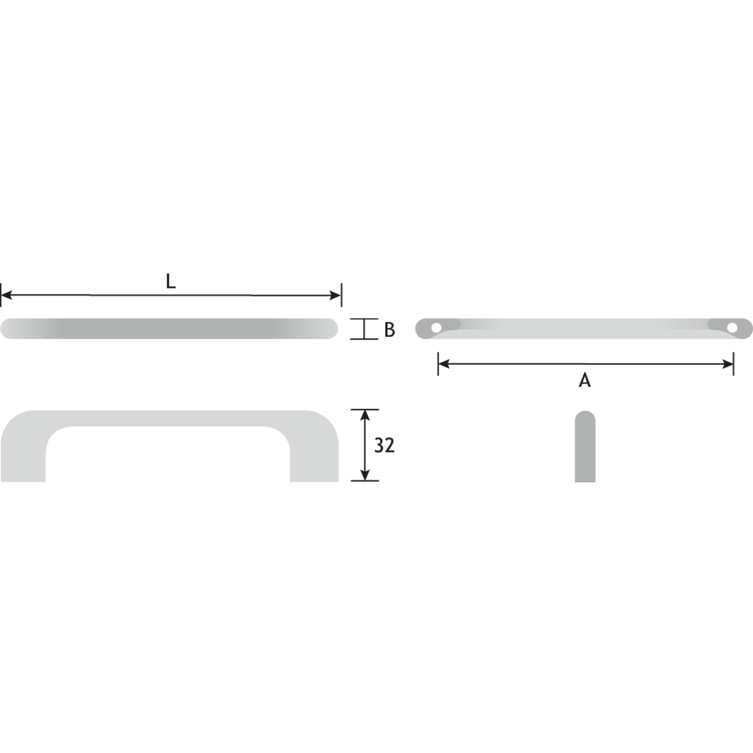 Poignée inspire zamak noir mat ea320mm l329mm 