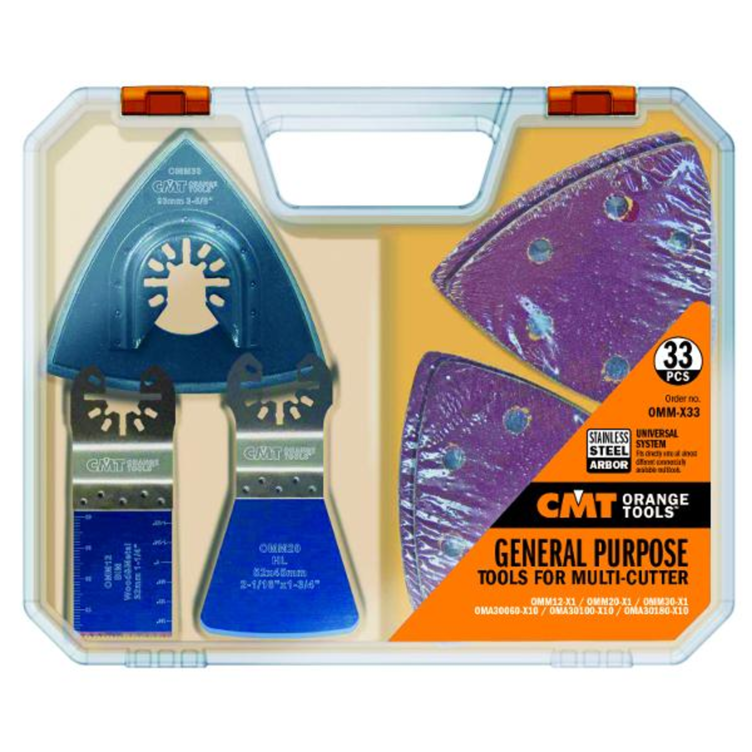 Set 33pcs lames/accessoires pr outils multifonct. 