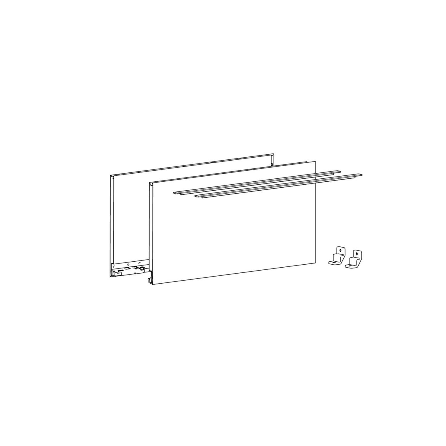 AvanTech YOU set zijwand h251 l550mm wit L/R zonder frontbevestiging