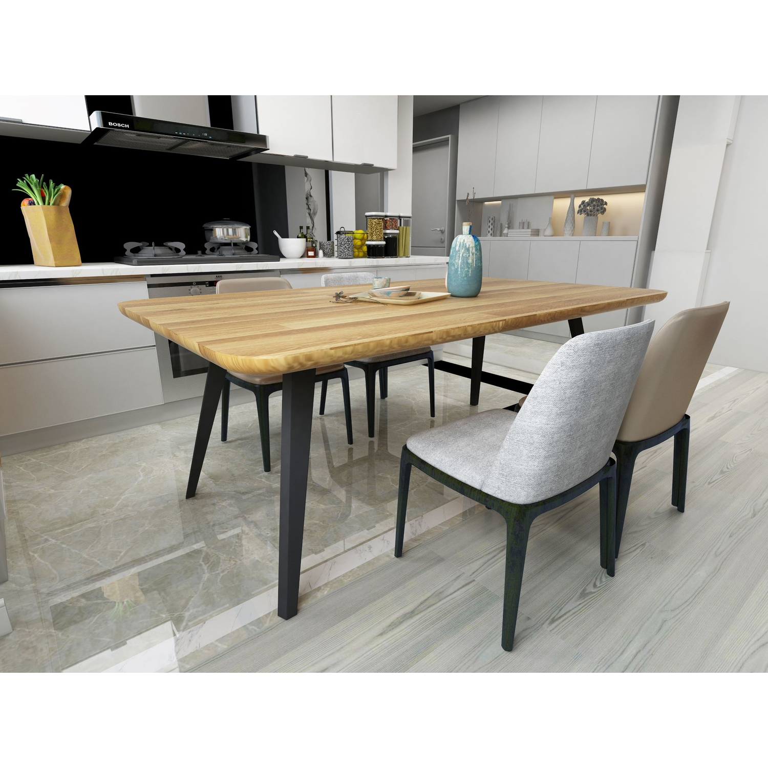 Pietement spider u  72x10x85 noir mat 