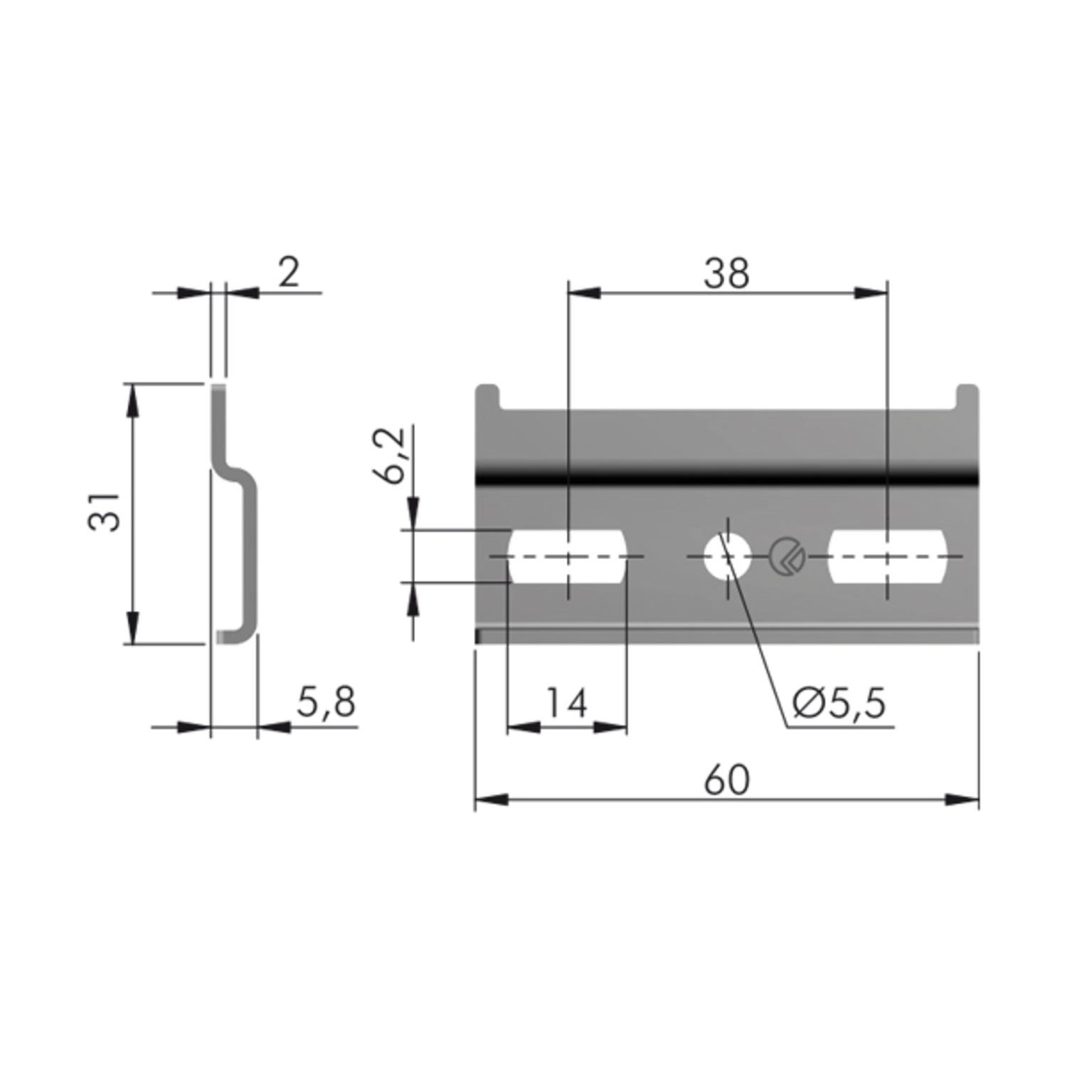 Plaque WPC2 pour accrocher APC6/APC1 zinguée  