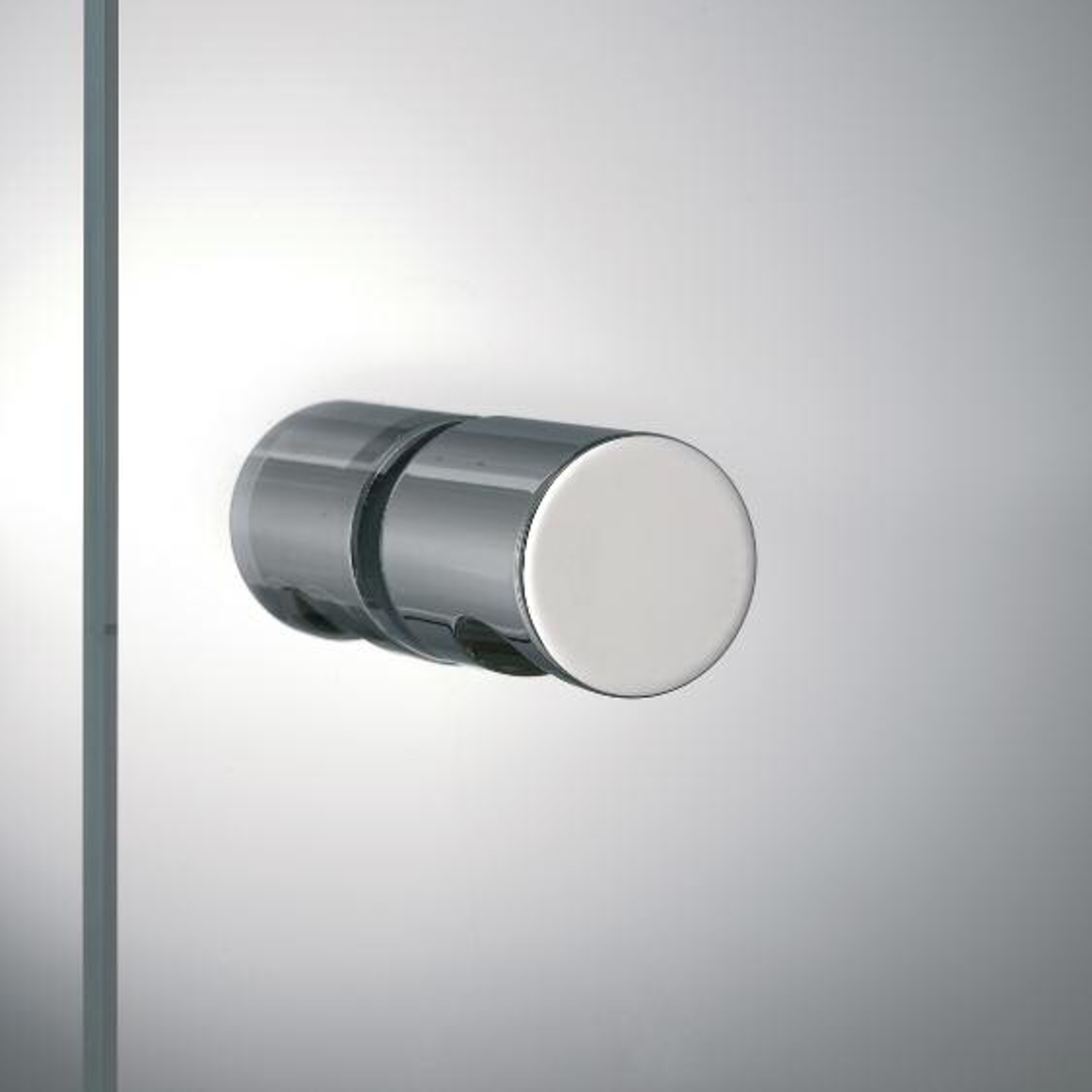 Paar knoppen met greep, voor 6/12 mm glas, B34 L25, geborsteld rvs effect