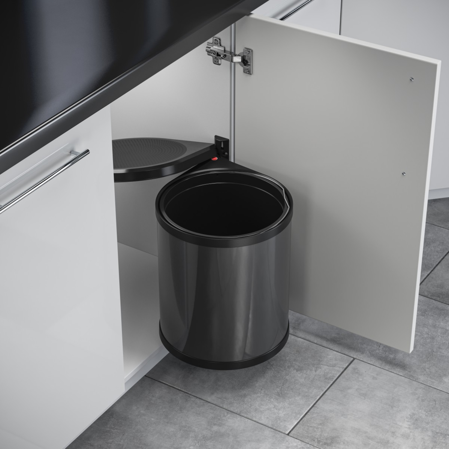 Poubelle hailo Mono antracithe/noir 15l 