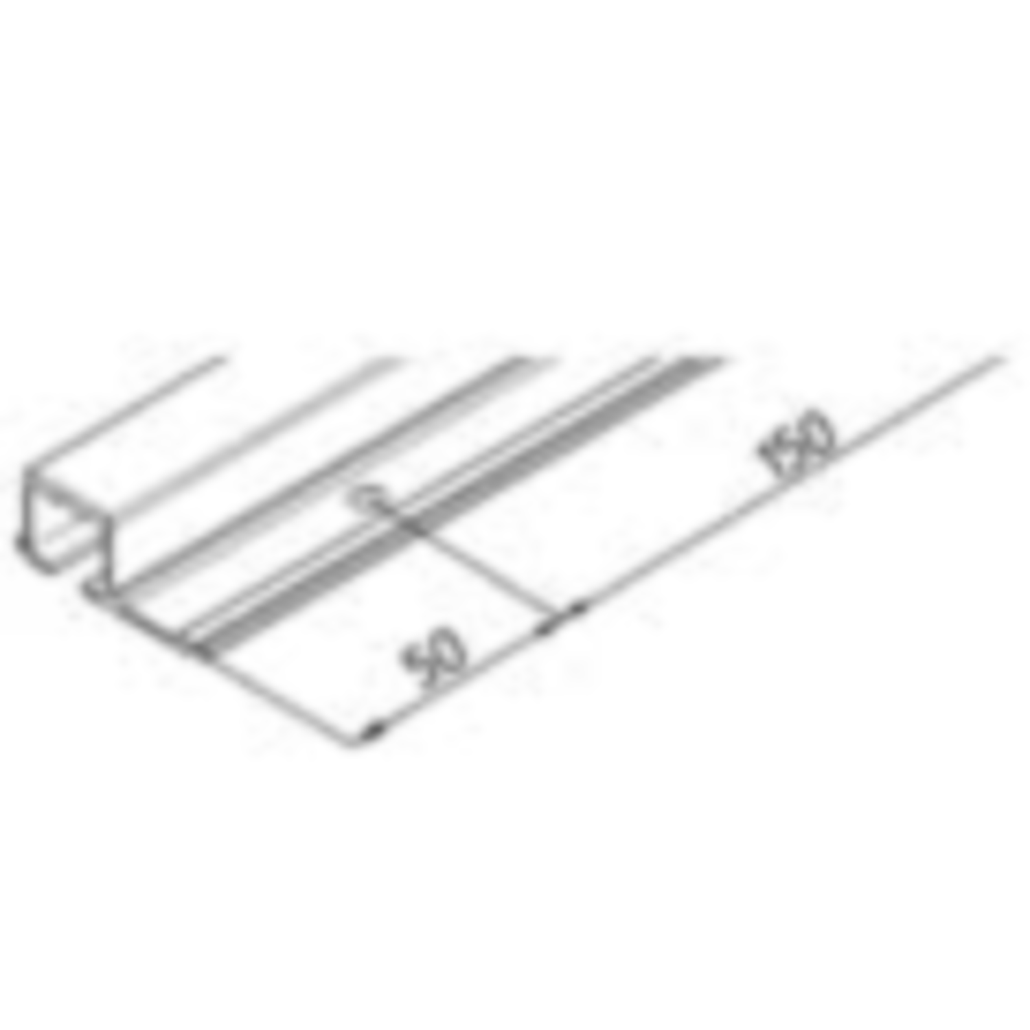 Rail roulement Hawa Clipo 26/36, alu anodisé, à visser, 2500mm