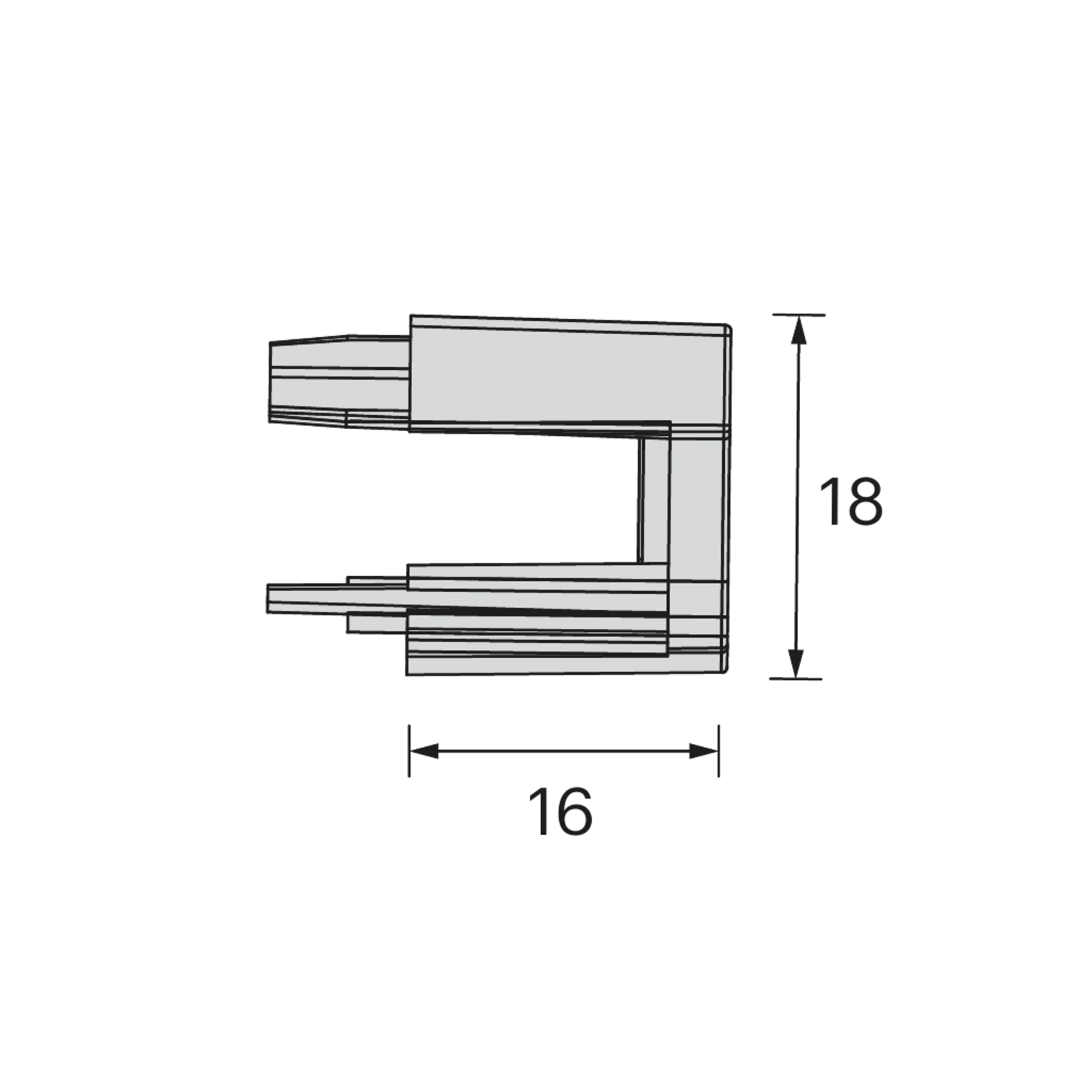 Embout profilé Led mec5 gris 