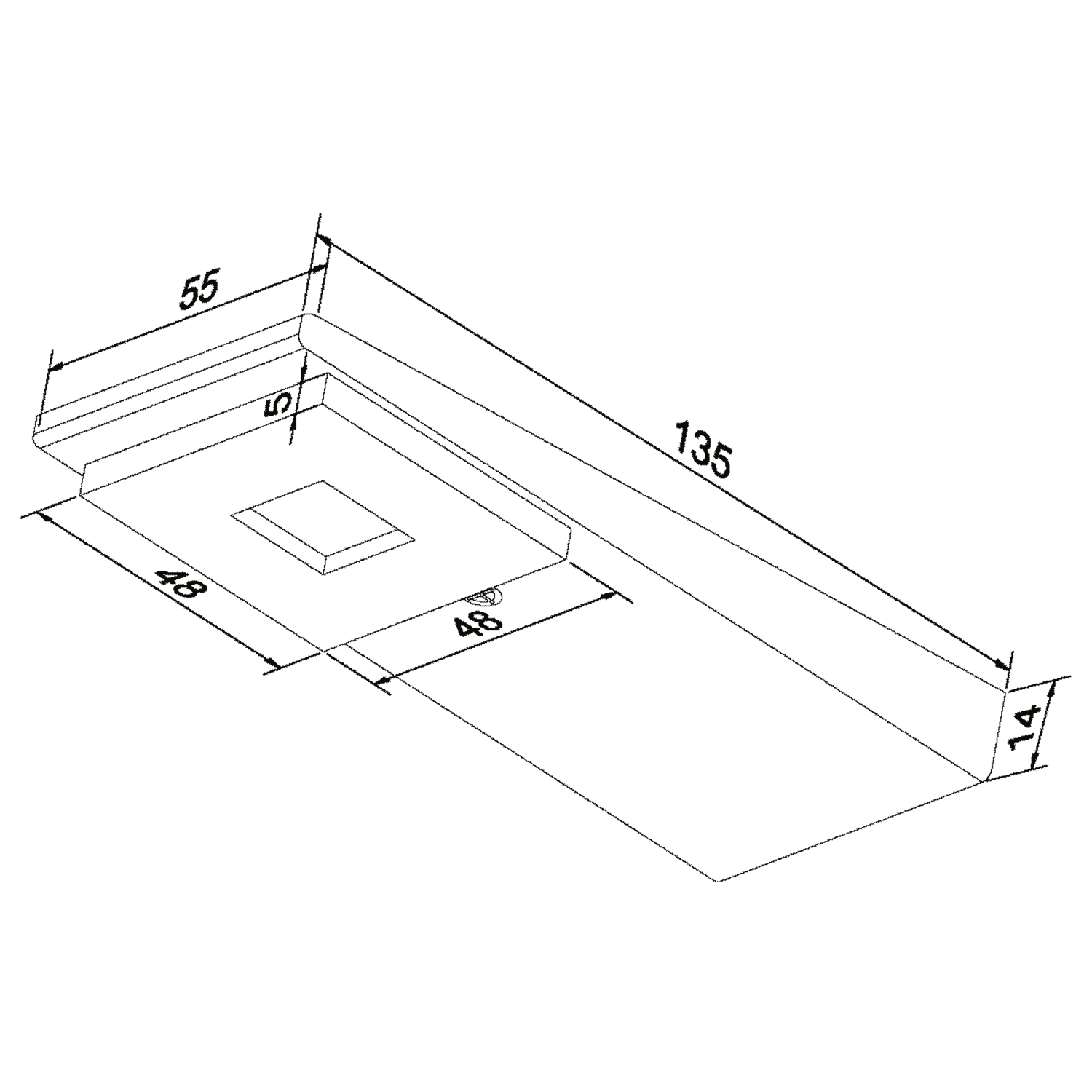 Set quadrat Led alu set 2 x 3W + interrupteur 