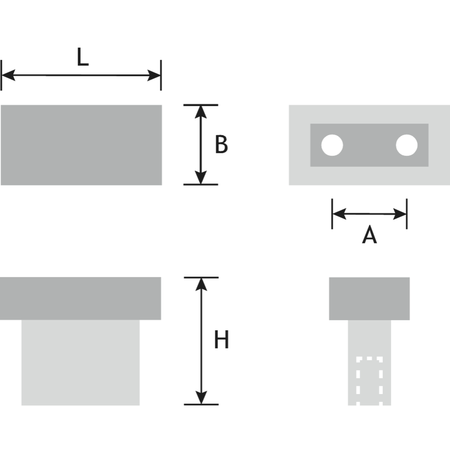 Greep genet ba16 l28 zamak zwart