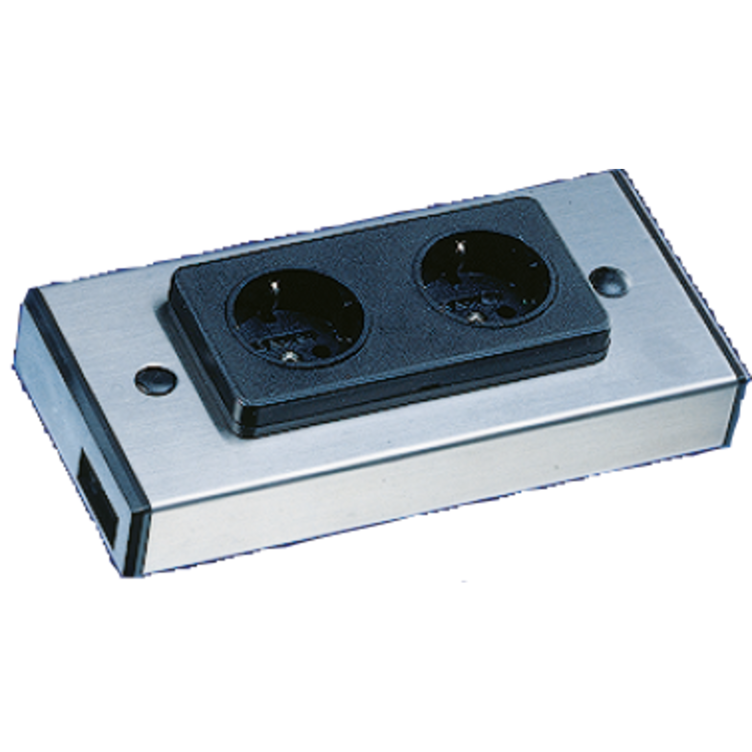 Dubbel stopcontact nL-d-l RVS in/out connector