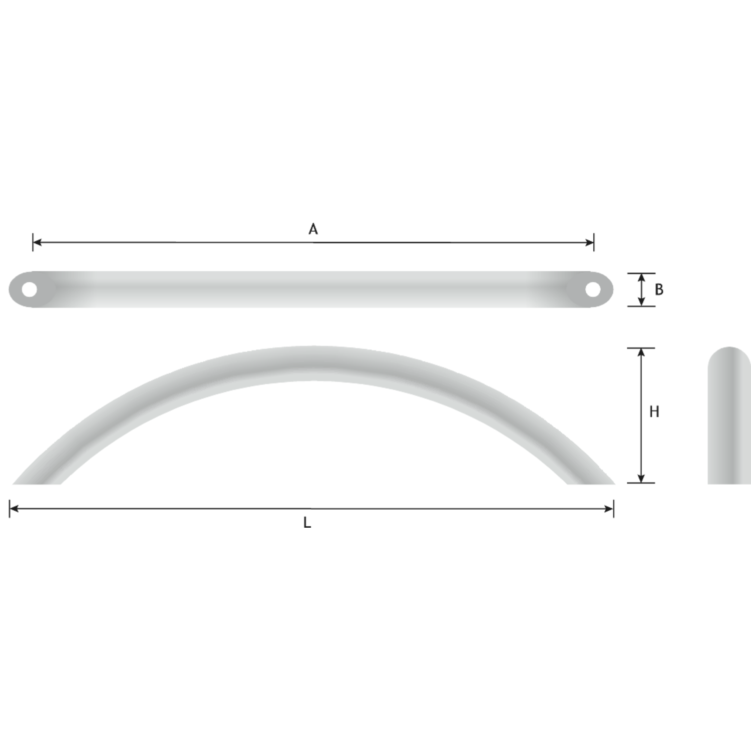 Greep tanger ba 96mm chroom mat