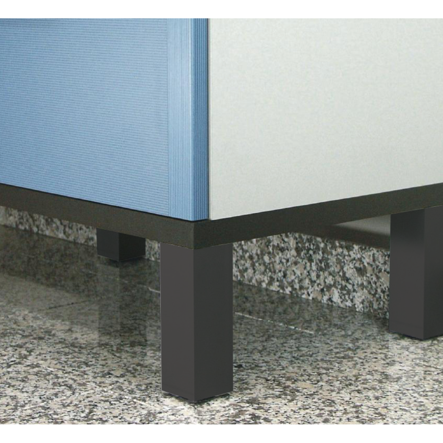 Meubelpoot capri alu h.150 mm mat zwart