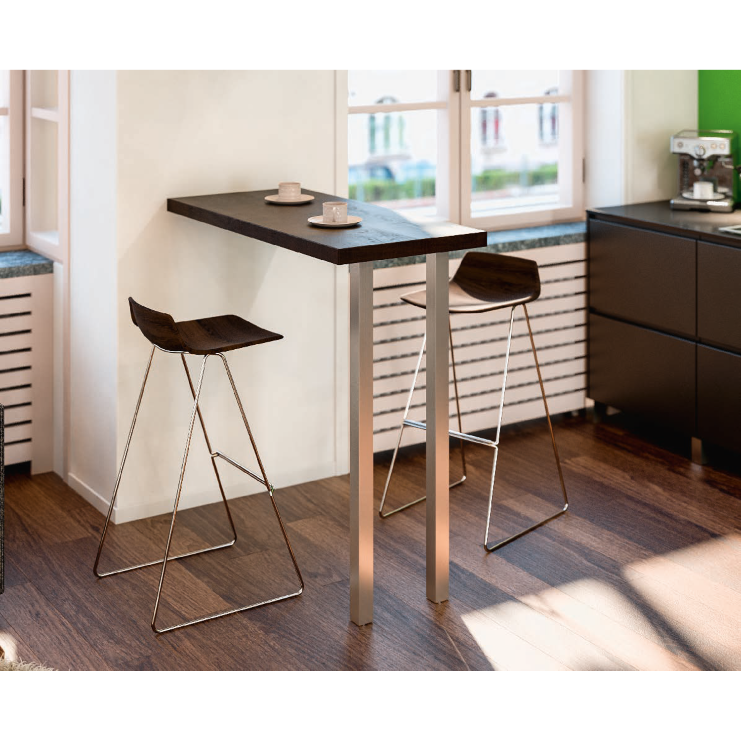 Pied capri 50 inox look h:1100mm 50x50mm  