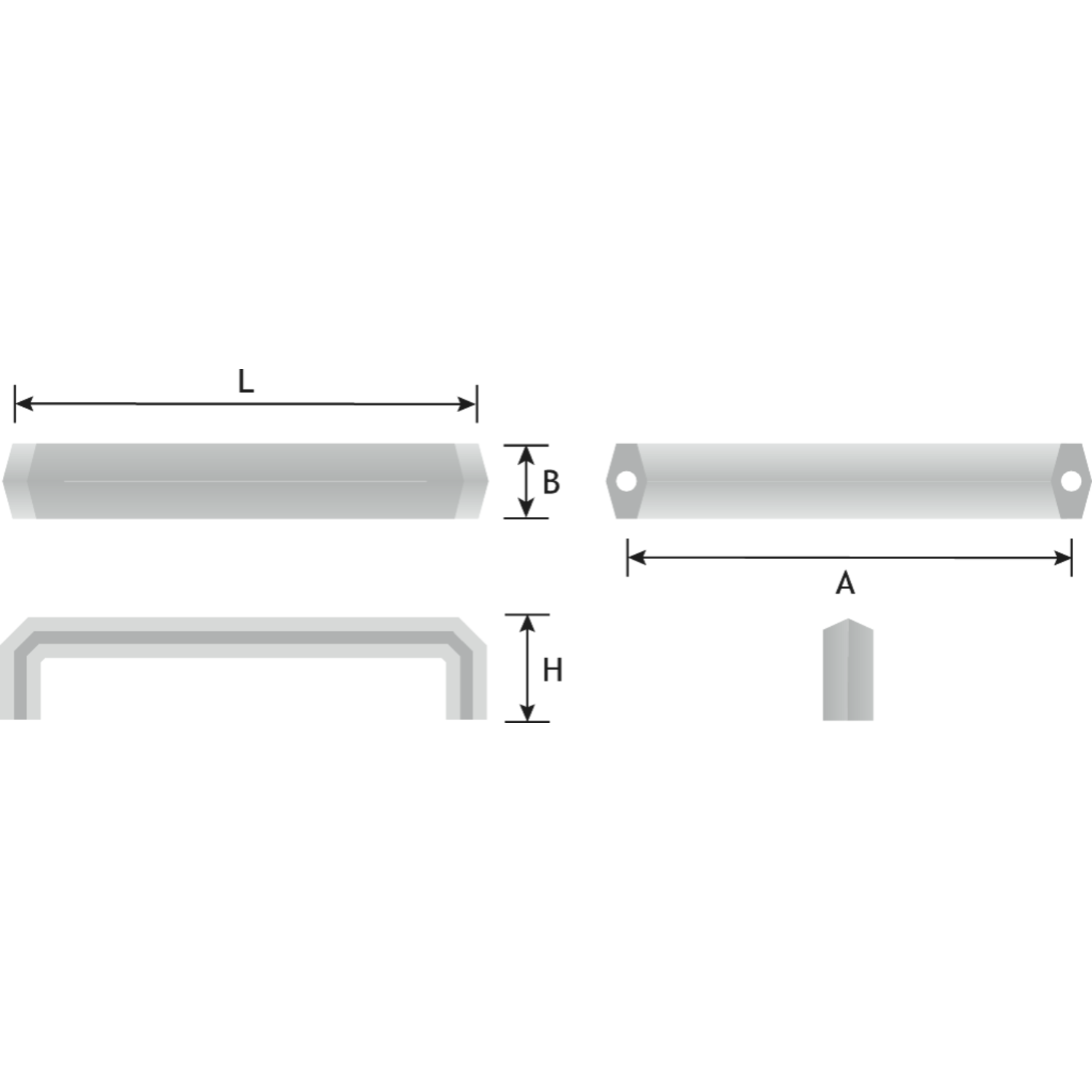 Greep honey zamak zwart mat ba 160mm l172mm