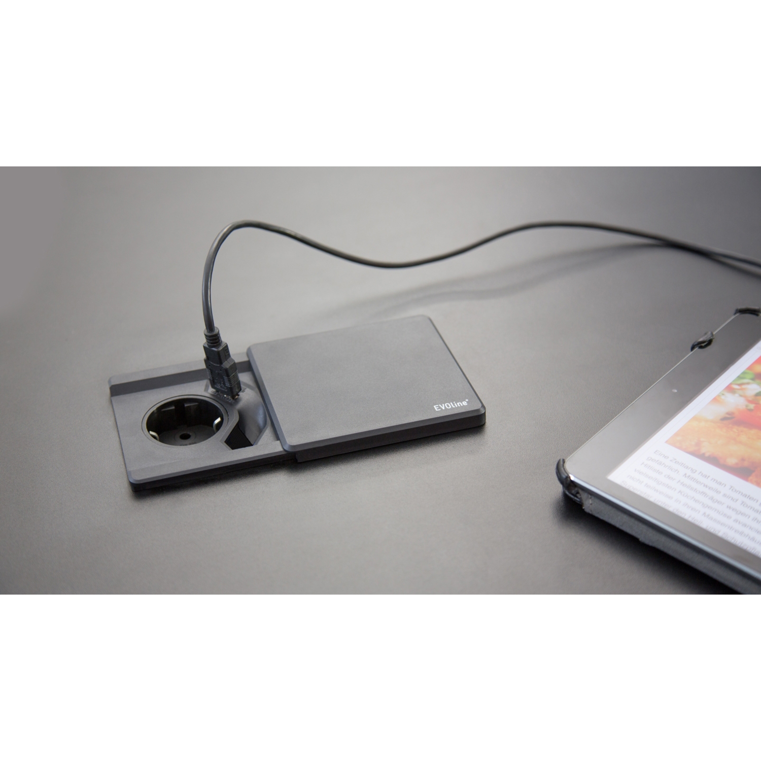 Evoline square 80 b/f + chargeur usb noir 