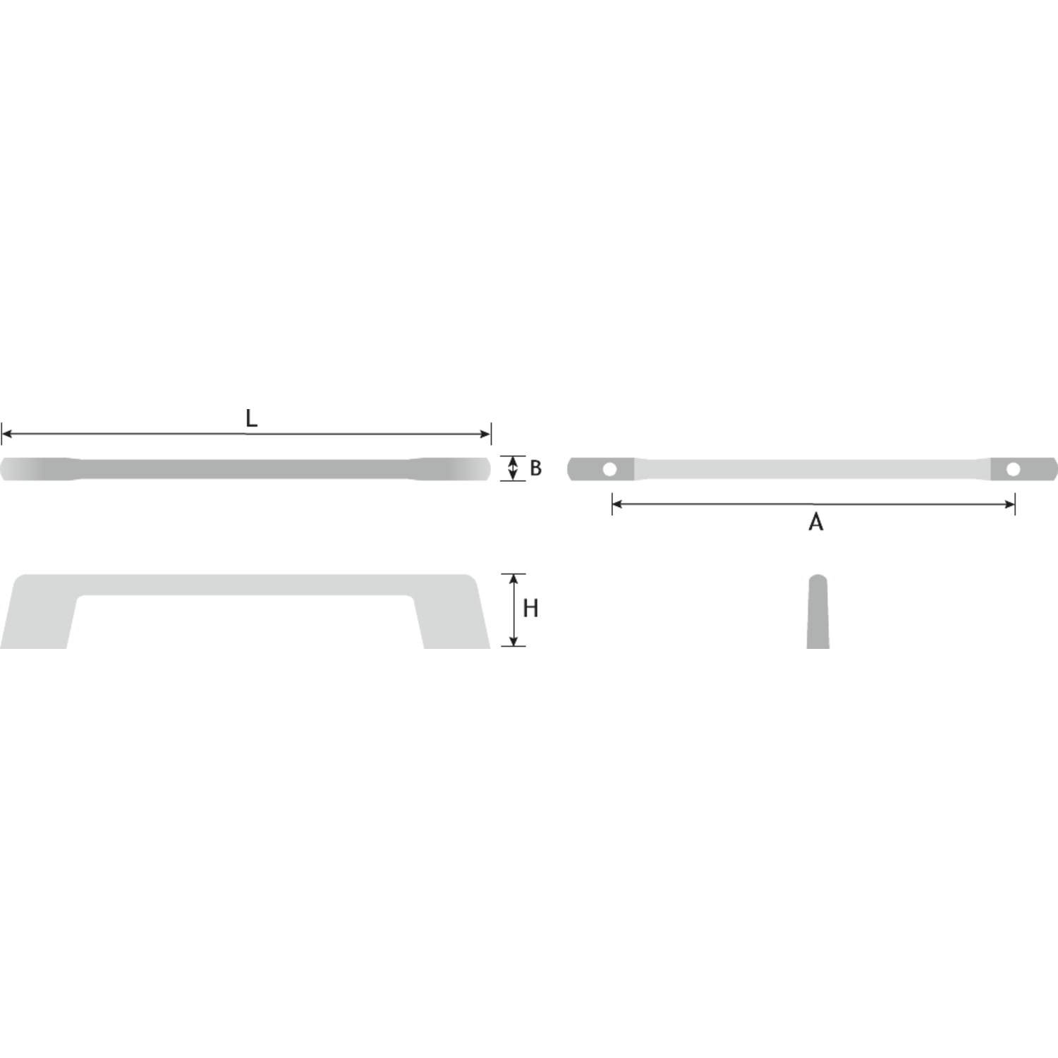 Greep natuRAL zamak zwart mat ba 128mm l153mm