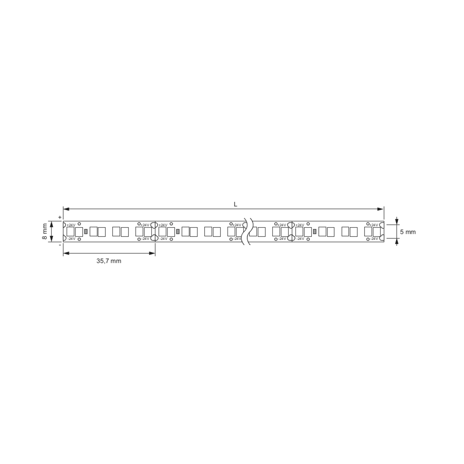 Strip Led Dual Color 50m 2700/4000K 24V 4W/m IP20 