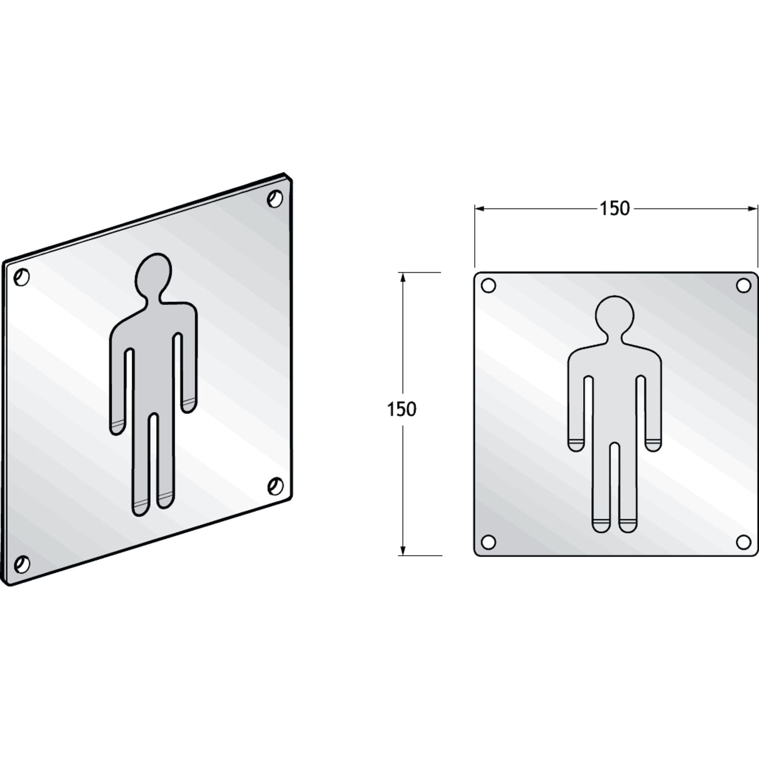 Pba 500-inox sat. pictogramme homme en