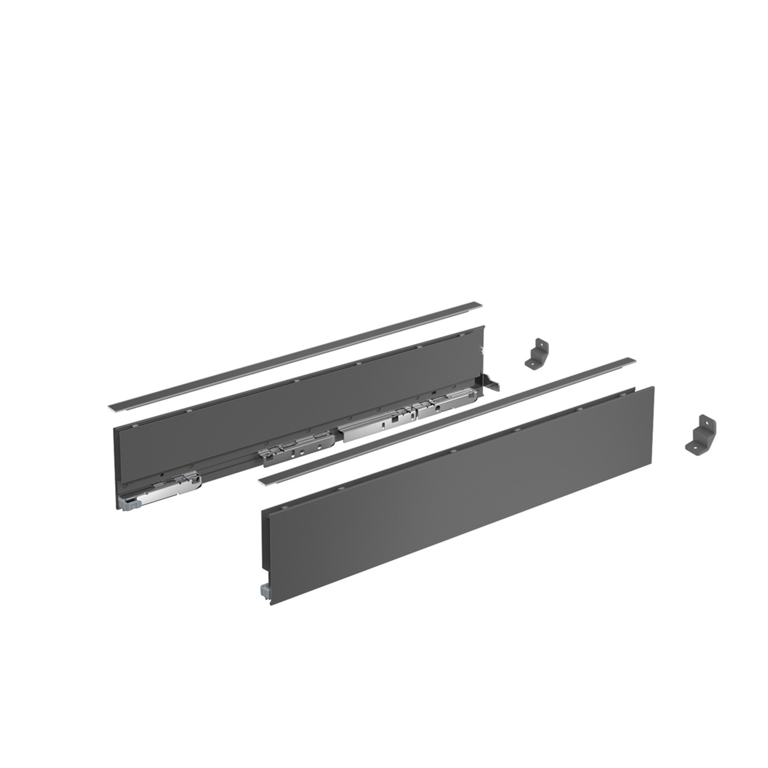 AvanTech YOU set zijwand h101 l550mm antraciet L/R zonder frontbevestiging
