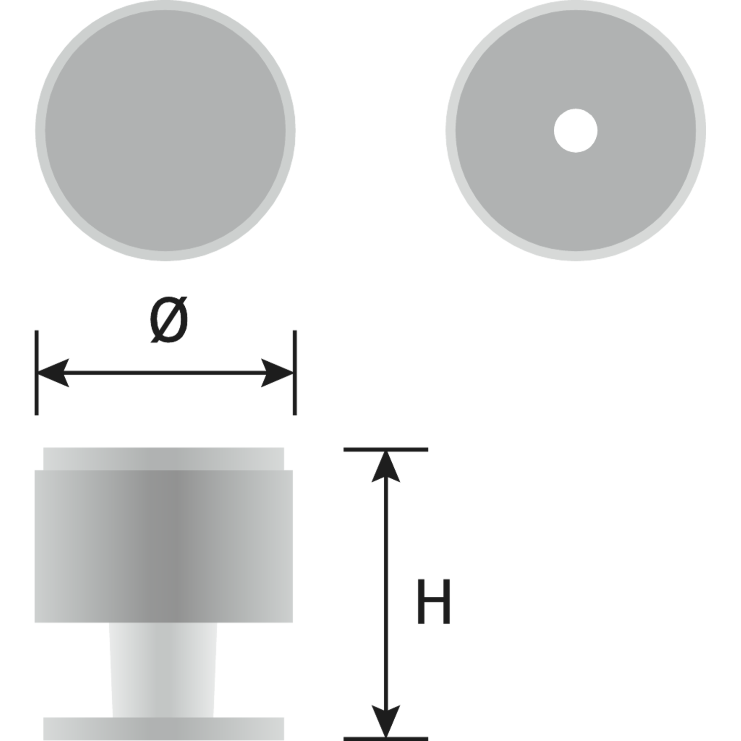 Gekrulde knop ø30 h30mm mat zwart
