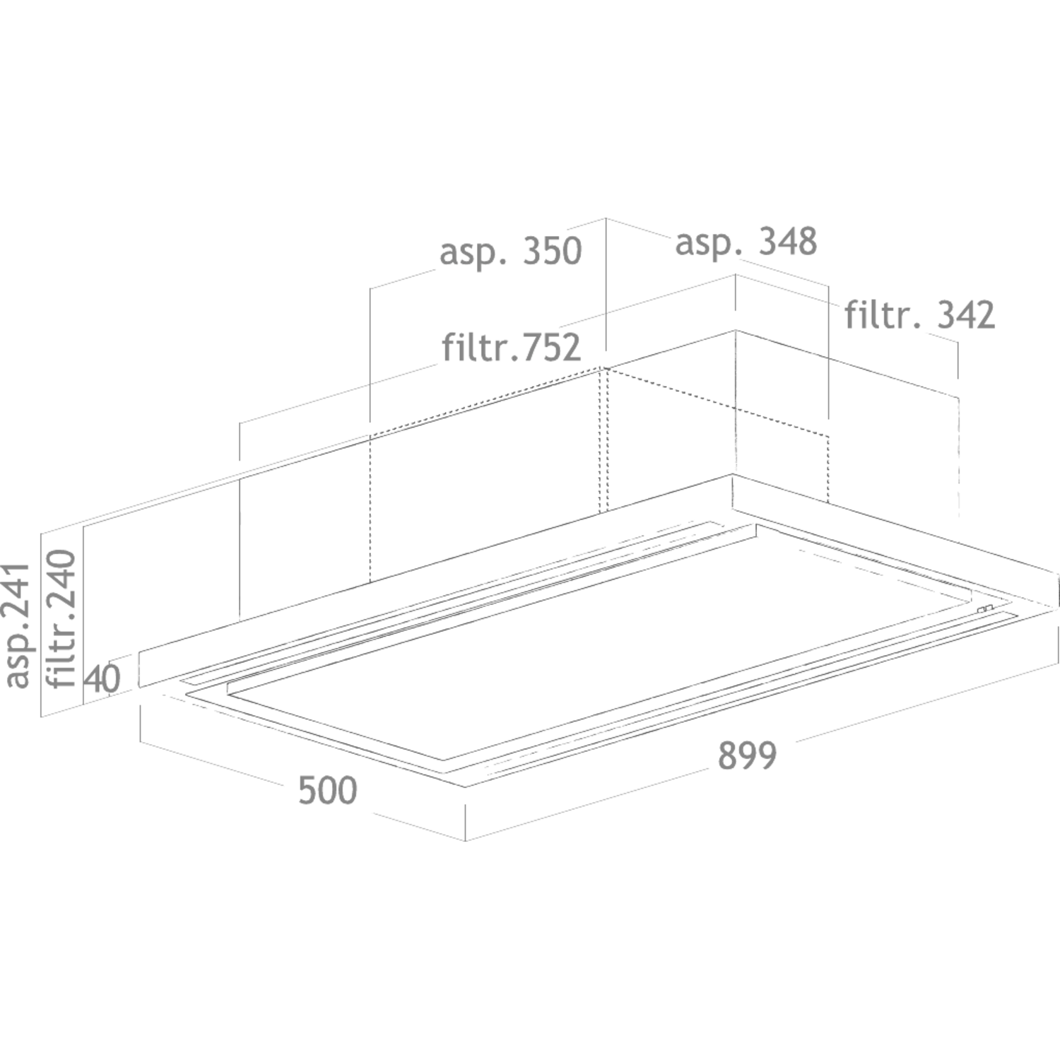 Cloud seven plafond afvoer rvs 90 cm