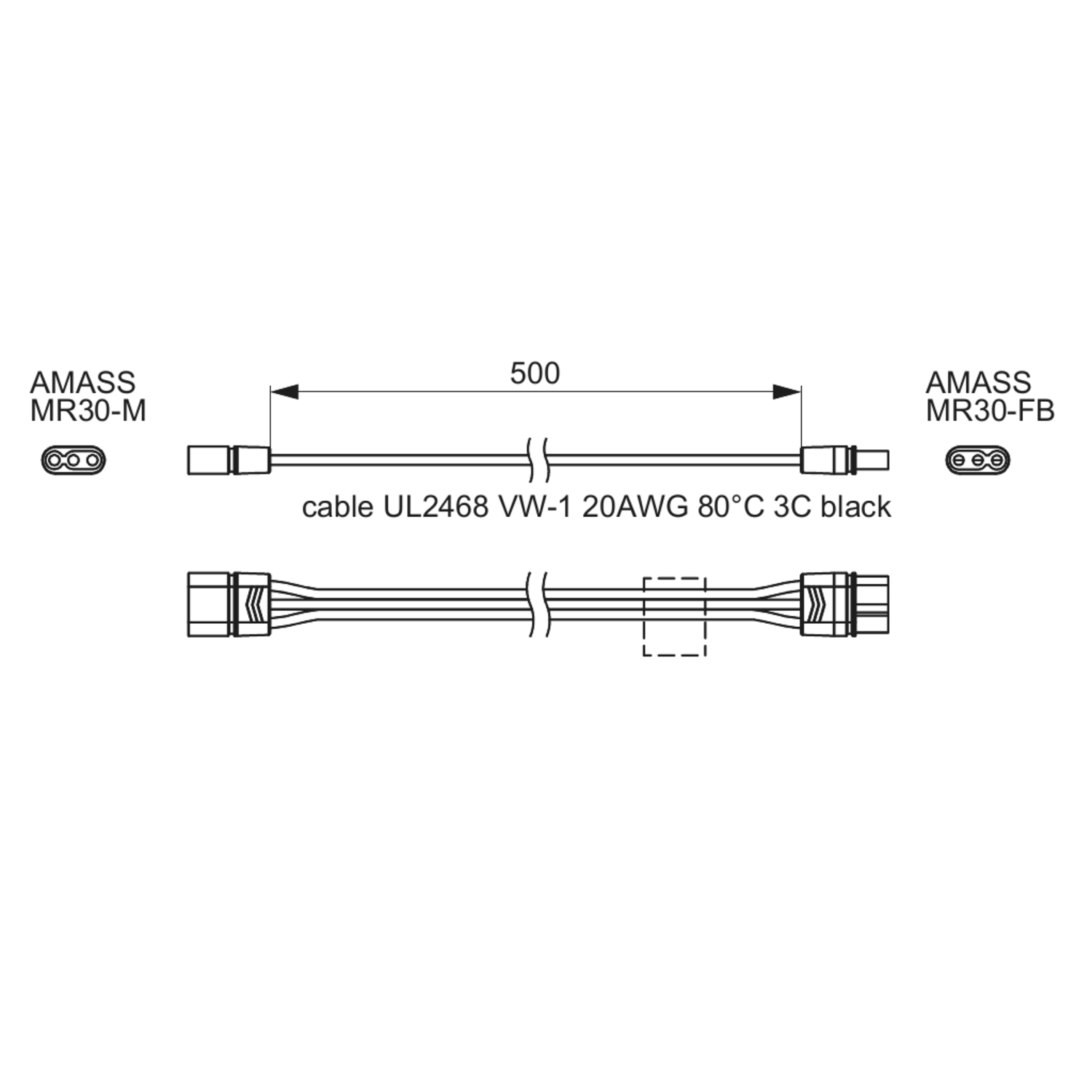 Mec Driver Module câble de liaison 500mm 