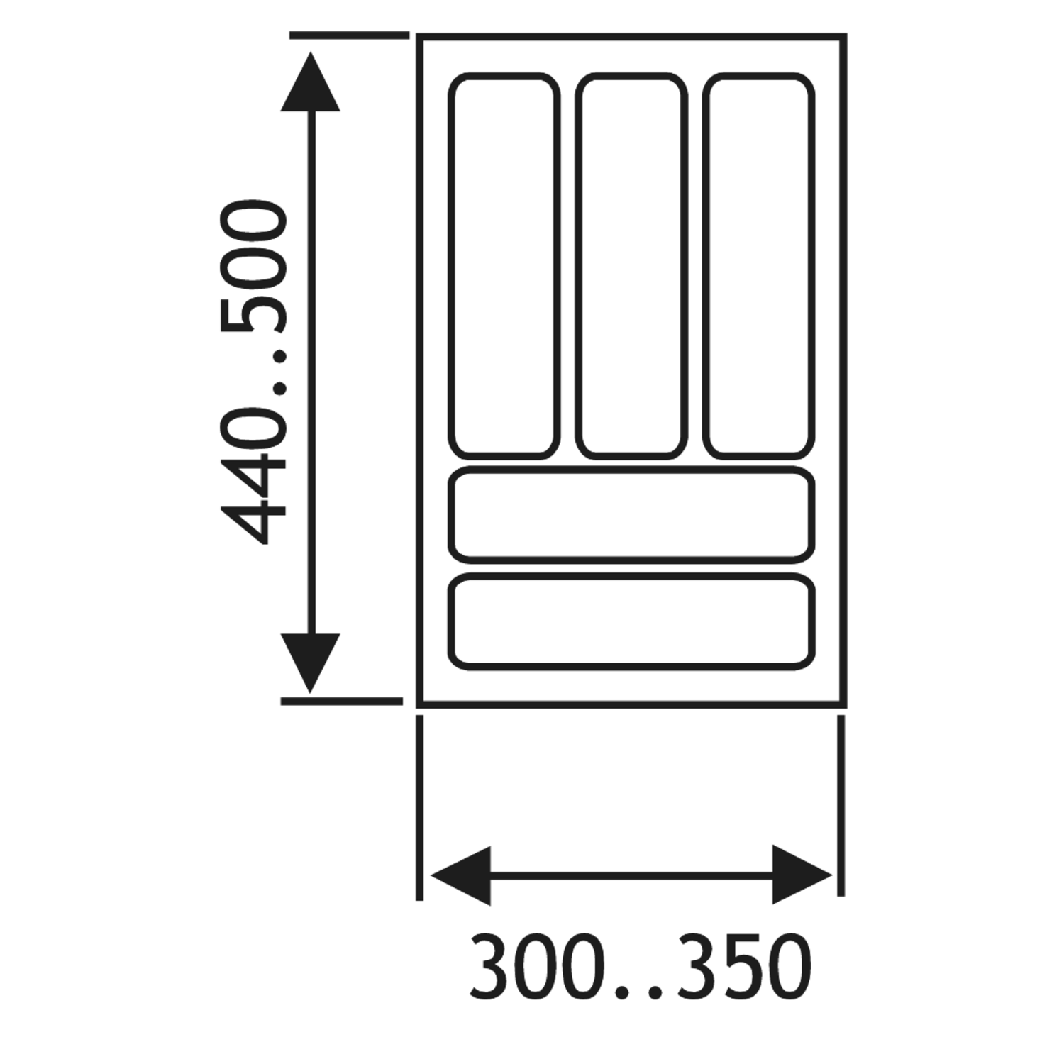 Insert pour tiroir b301-350 d441-500 blanc  