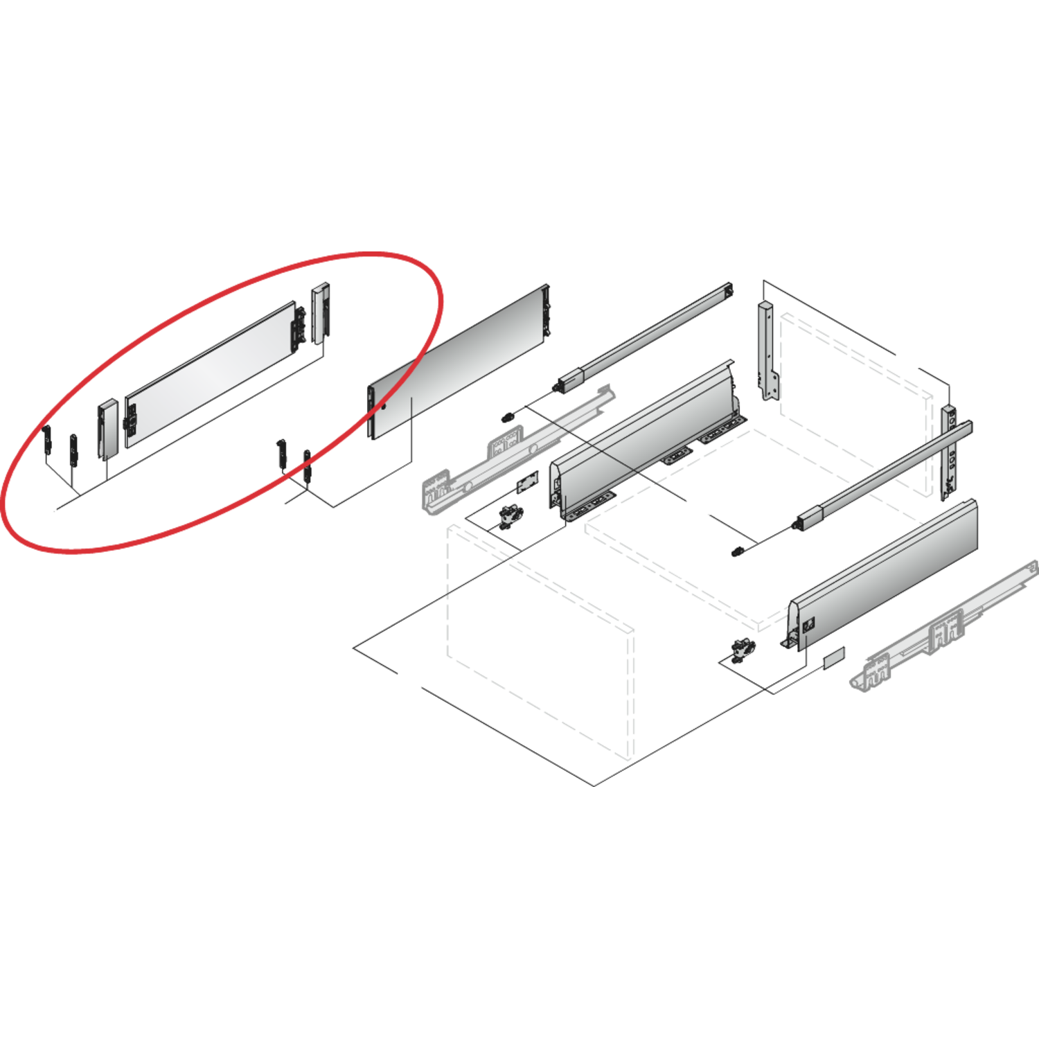 ArciTech DesignSide verre,  450 mm, (218/ 94, 250/126) , à gauche et à droite
