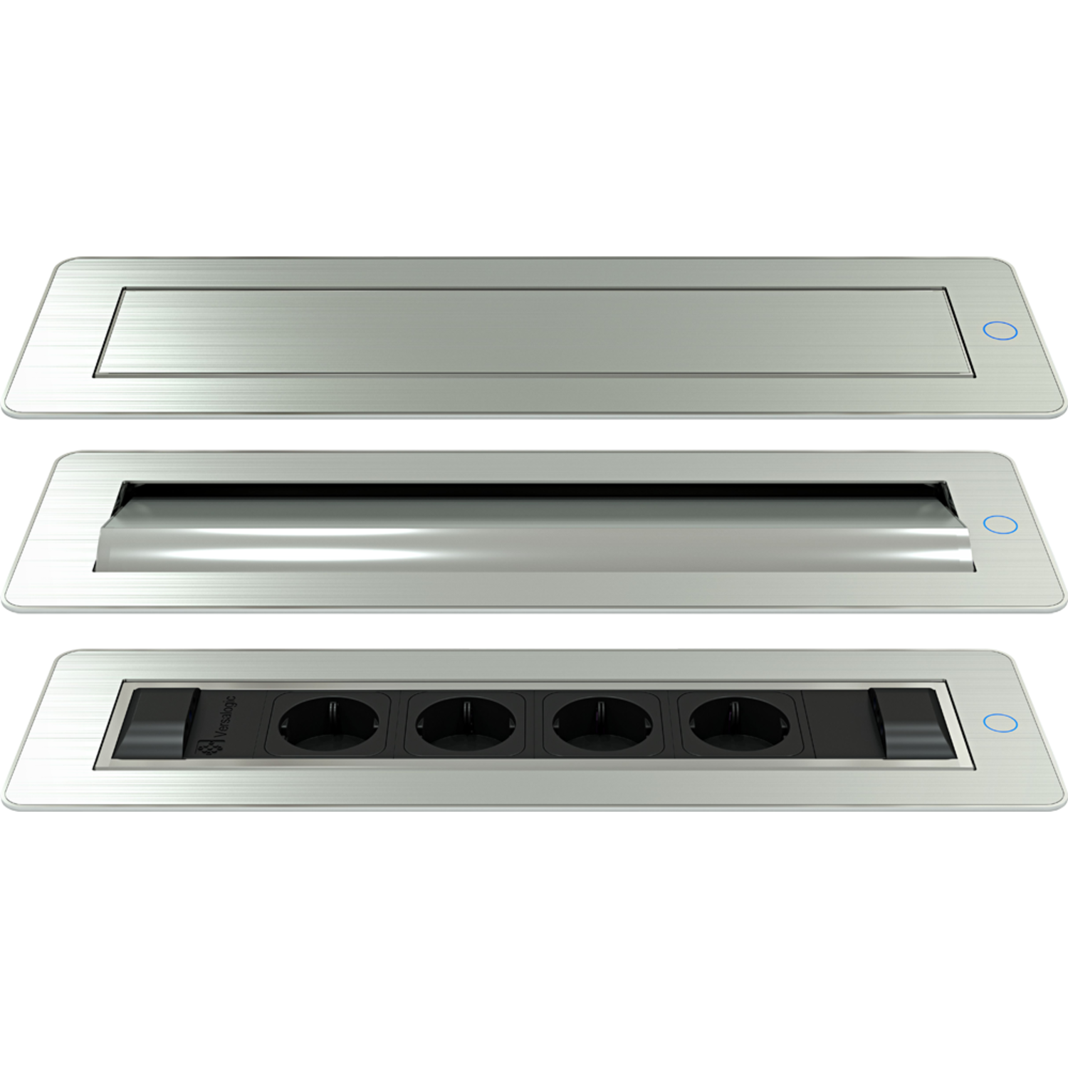 Versaturn n-d-l inox bros. 3 prises +2 charg. usb   avec câble 2000mm