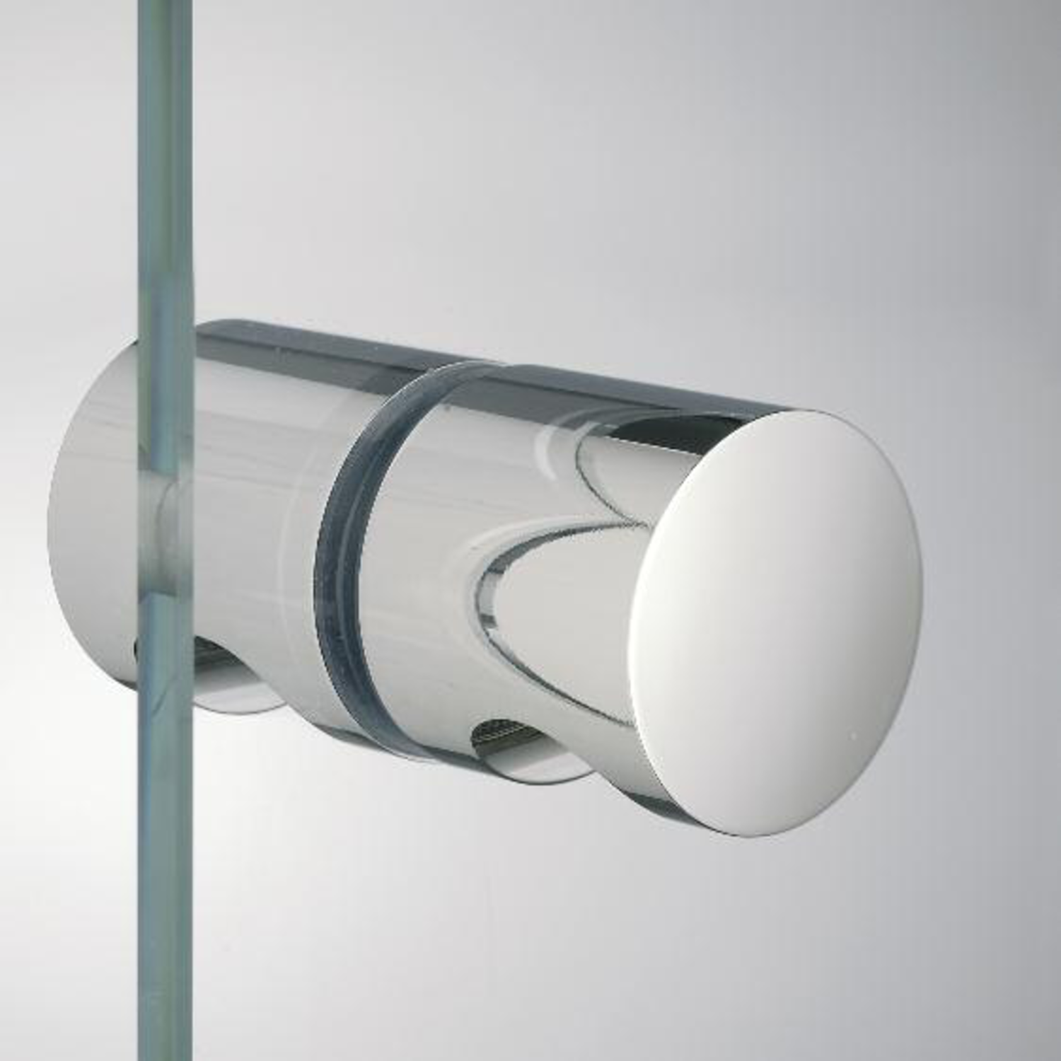 Paar knoppen met greep, voor 8/14 mm glas, B38 L40, geborsteld rvs effect