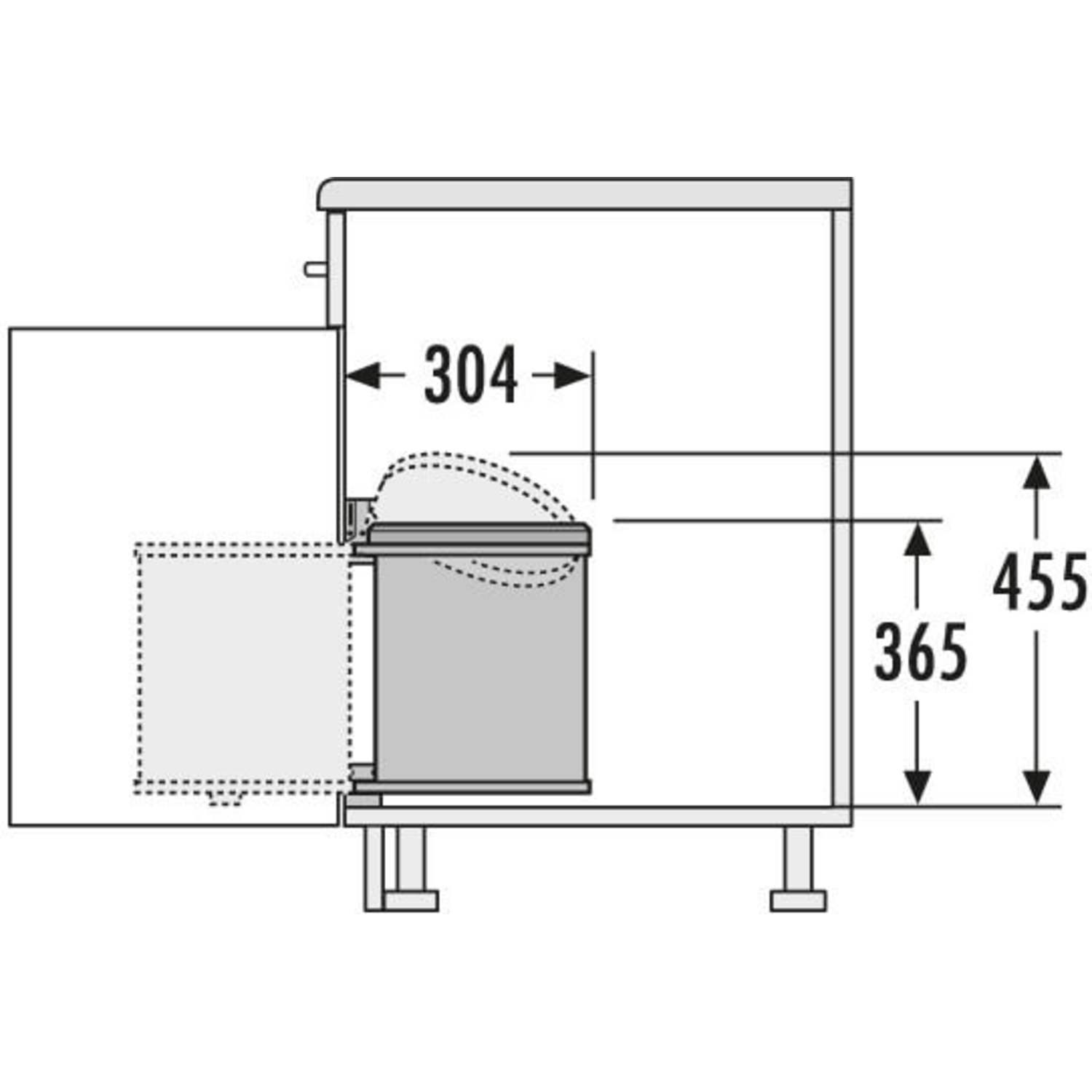 Hailo Mono RVS Zwart 15l