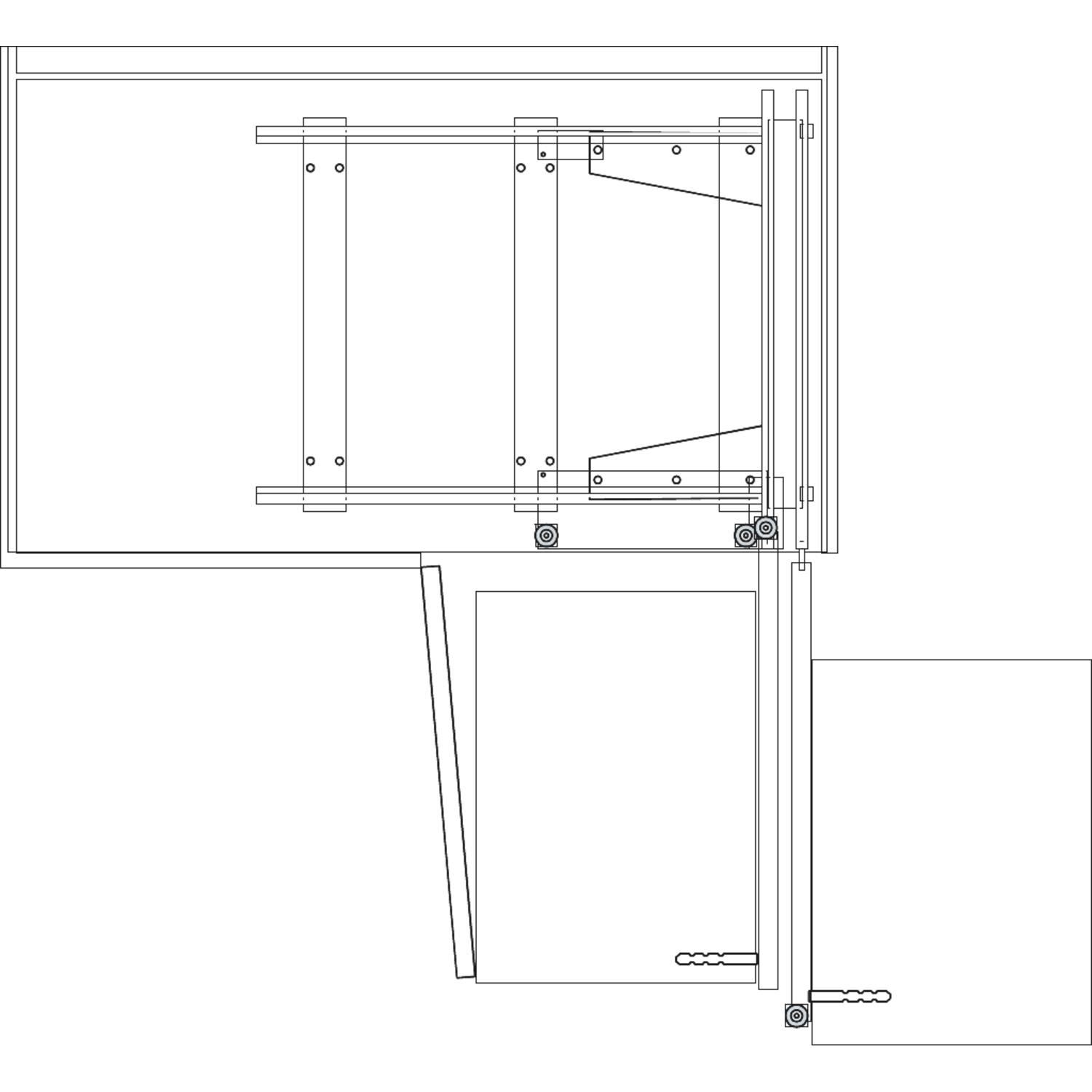 Rational corner d Soft Close 450mm dr anthracite  + 4 paniers fil anthracite