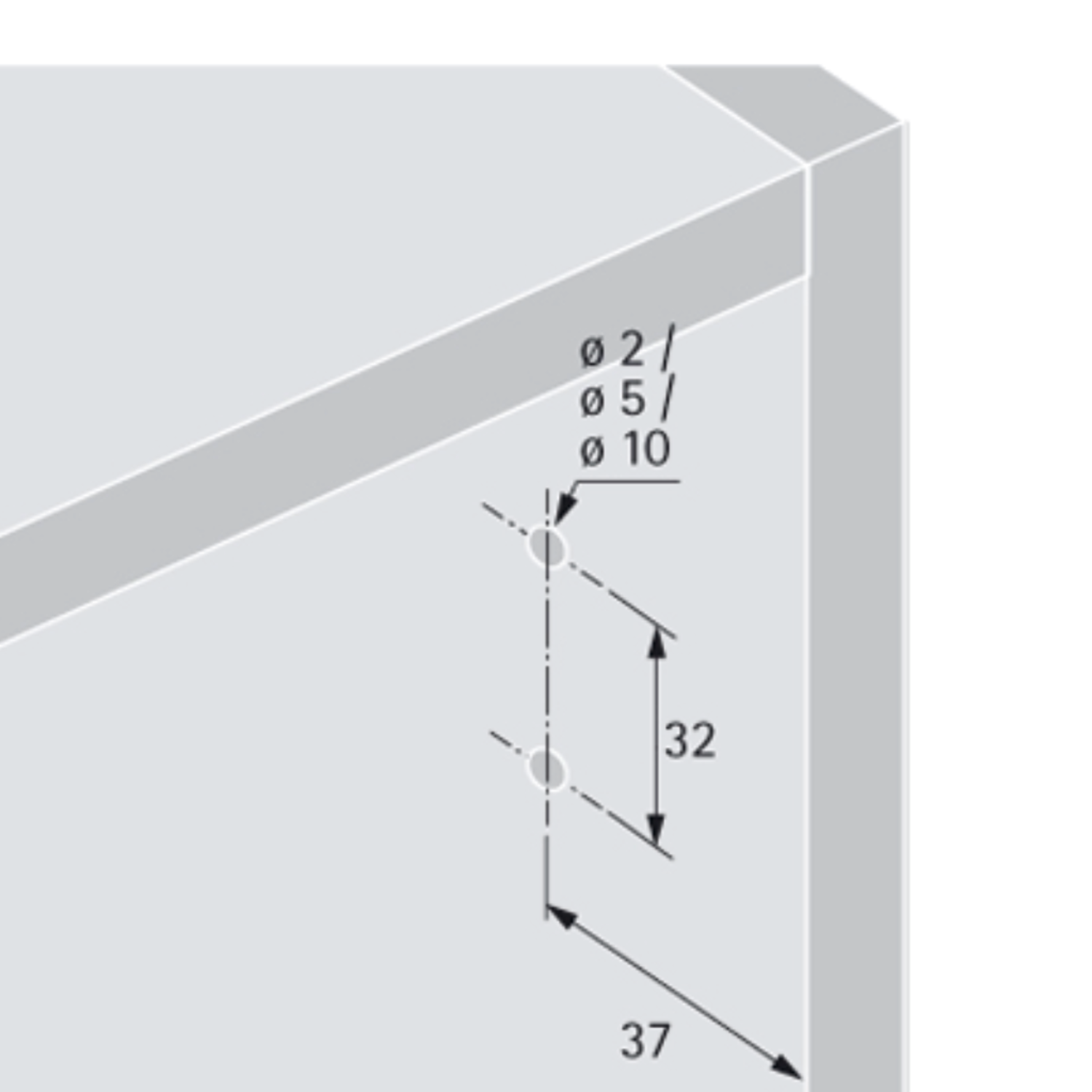 Push to open Silent, voor schroefbevestiging, wit