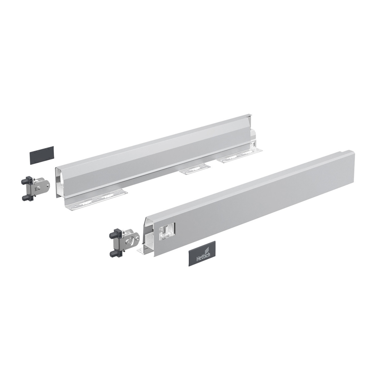 ArciTech Schuiflade, setverpakking, ladezijwand hoogte 78 x NL 500 mm, zilver, links en rechts