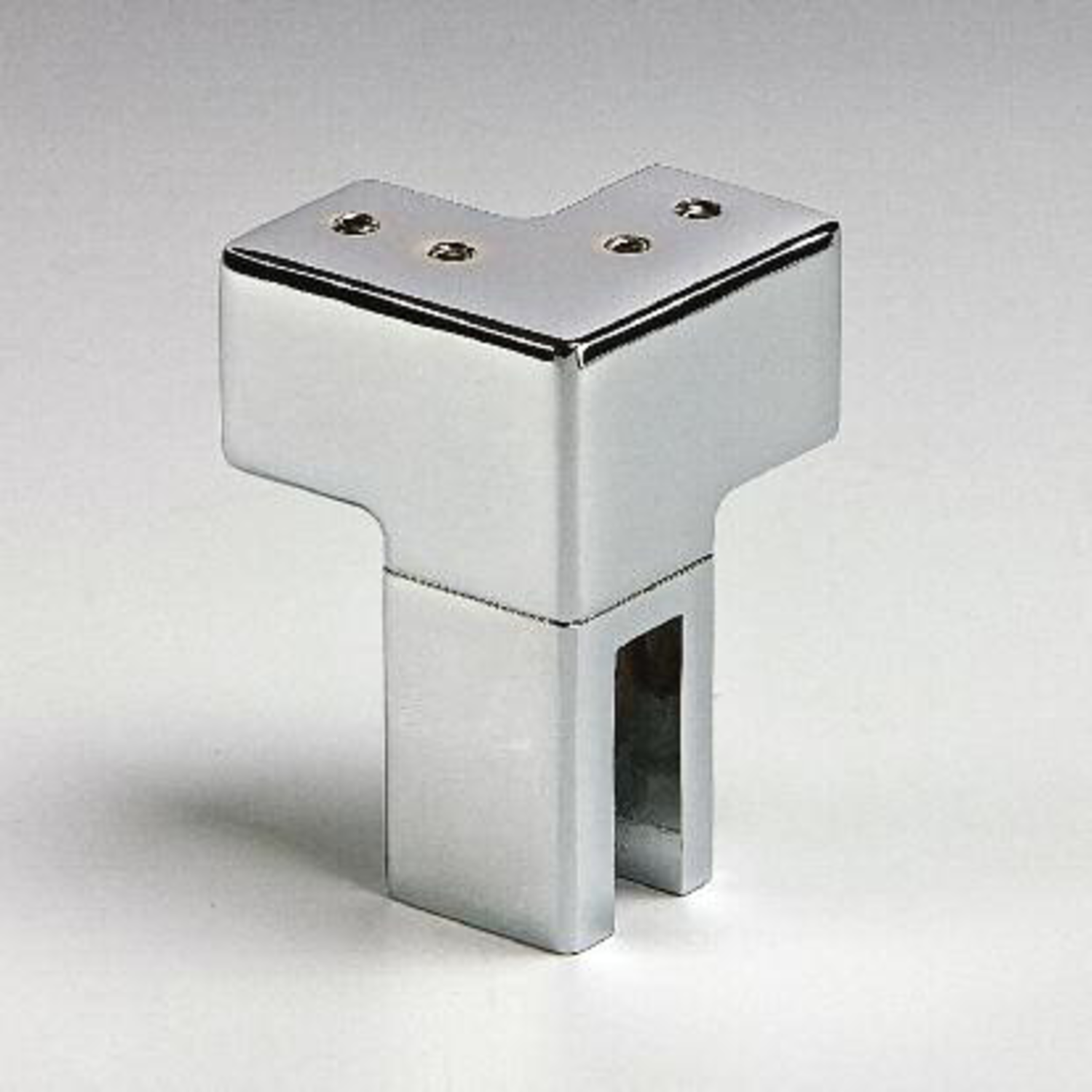 Fixation sur verre à deux voies articulée, pour verres 6/10, B25 H25 L45, chromé
