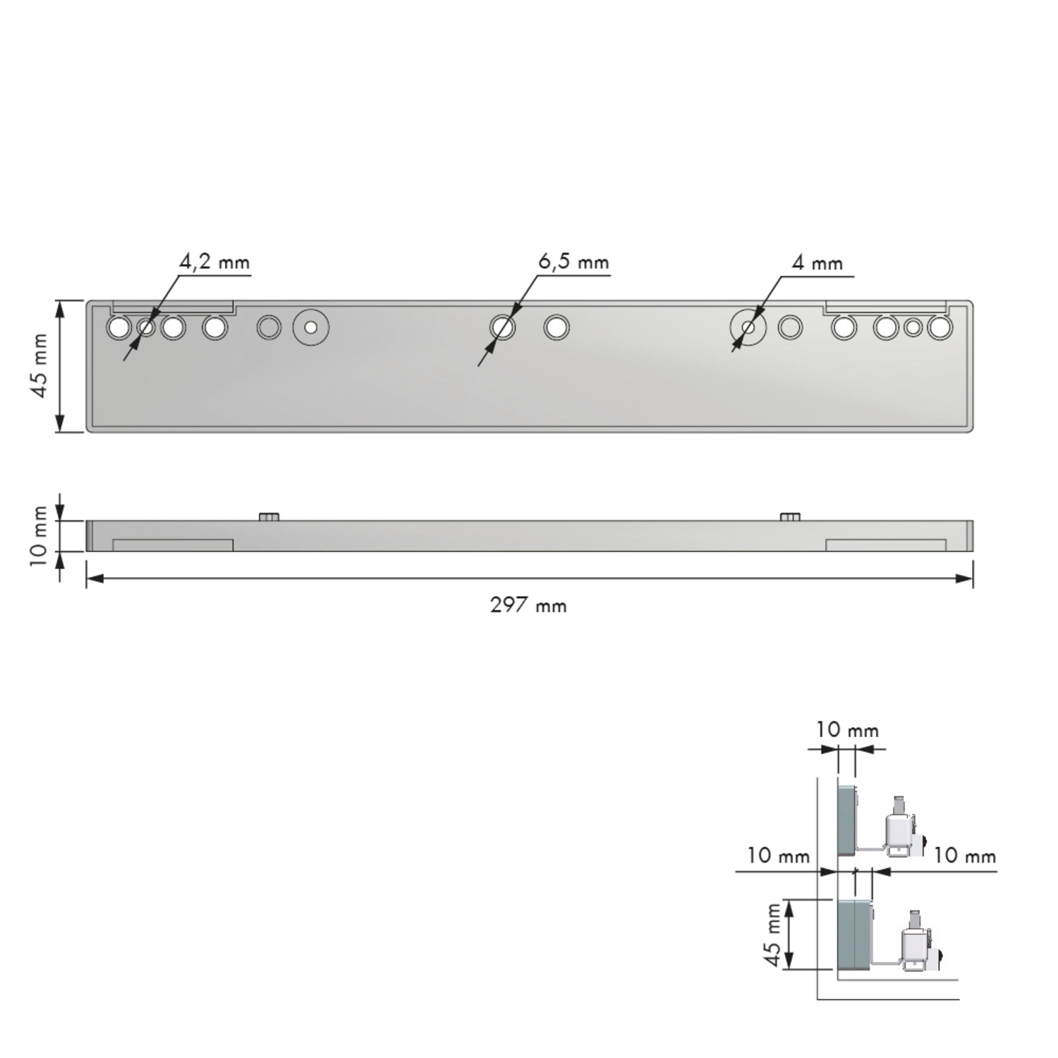 Amari afstandhouder 9,5mm voor quadro grijs