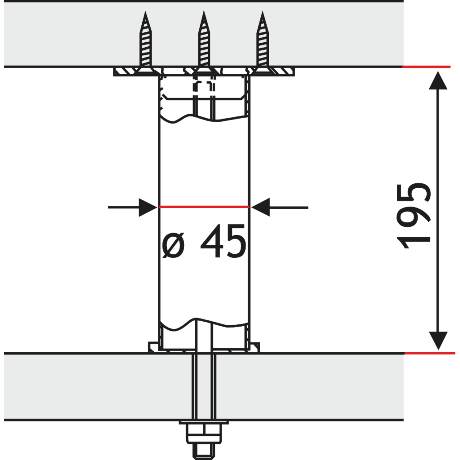 Barsteun rond d.45mm rvs