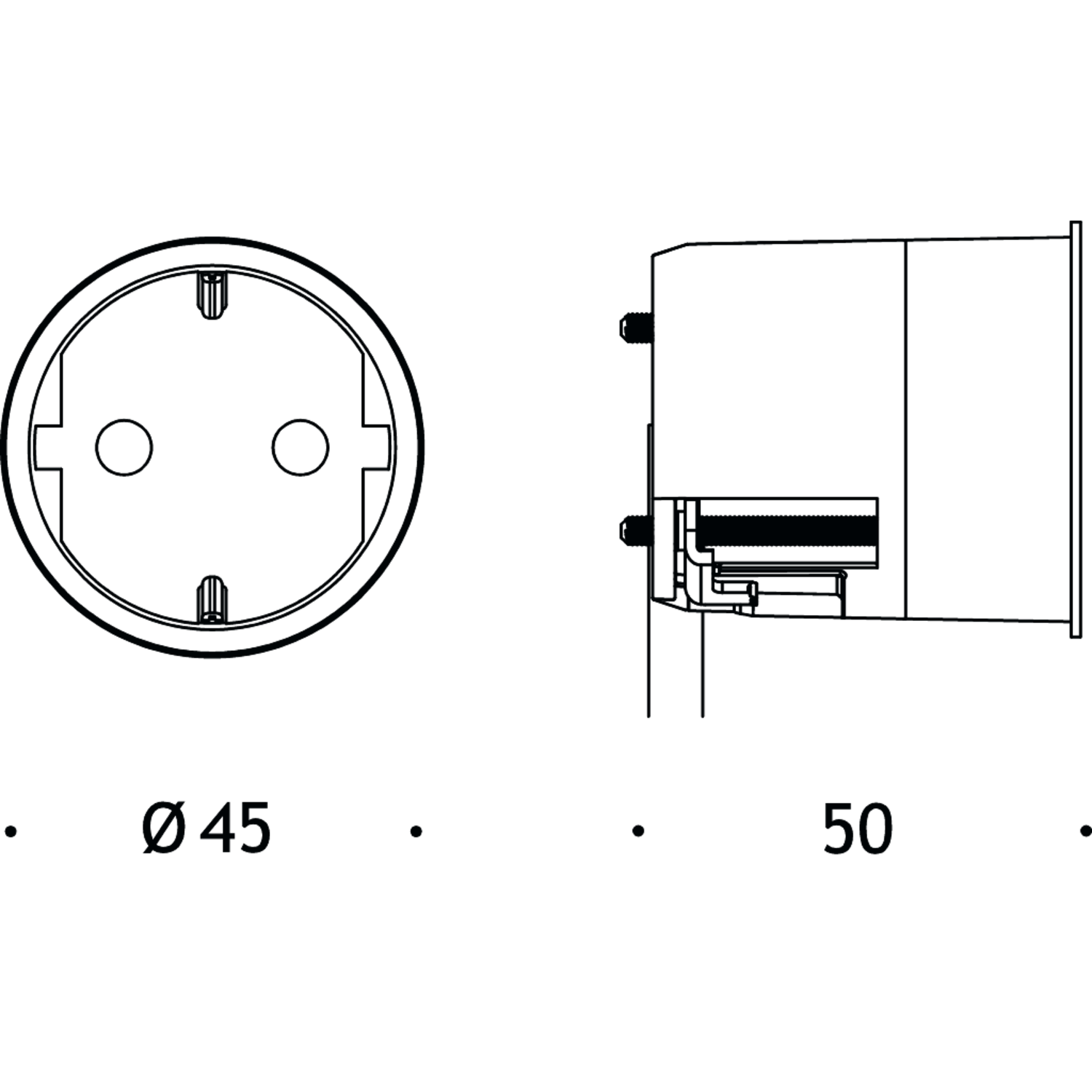 Rond 2.0 - unifit prise câblée nl-d noir 