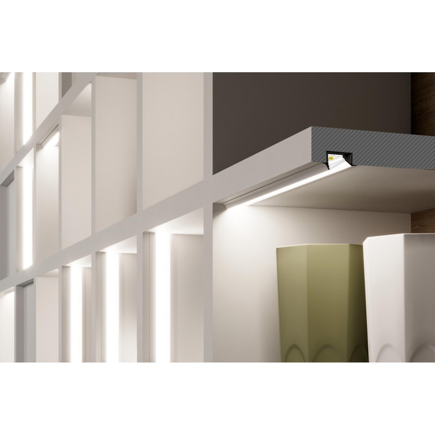 Profilé Led diagonal10 C 2000 anodisé 