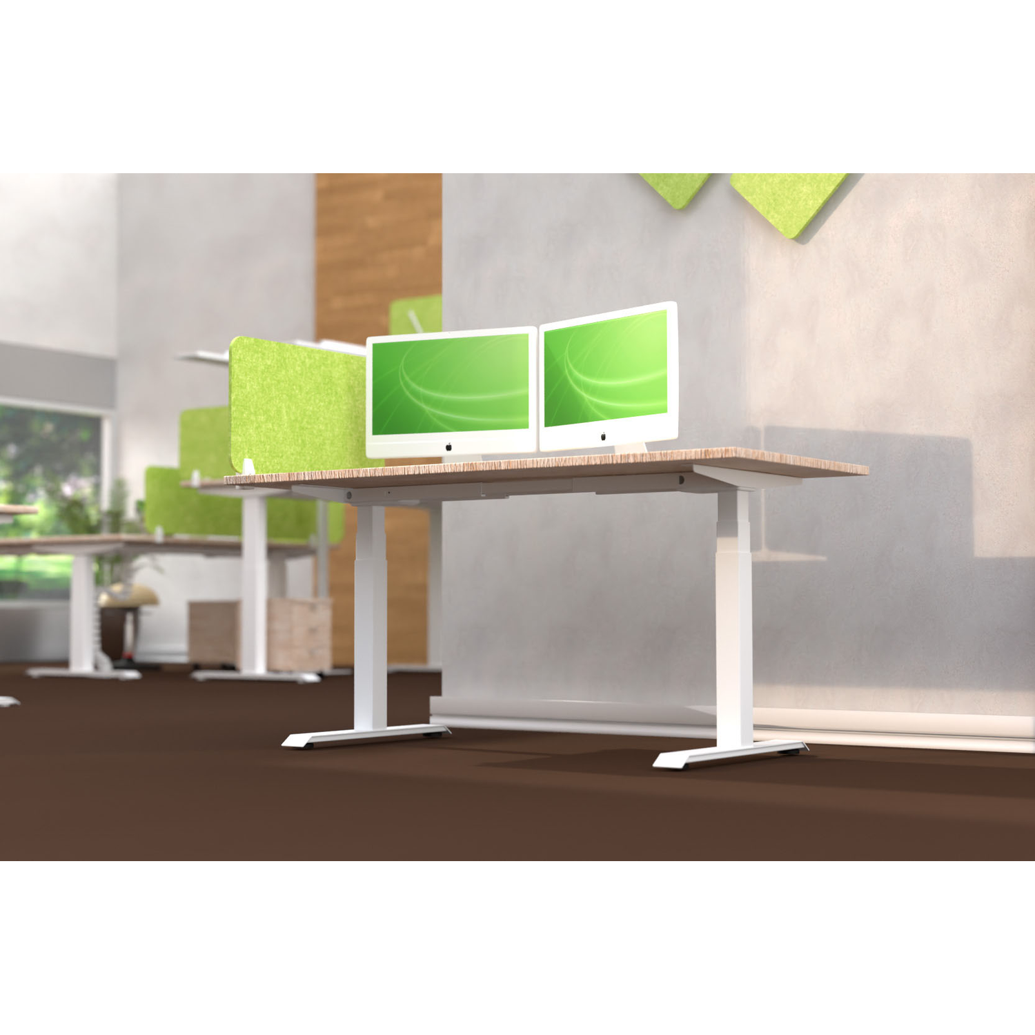 Piètement bureau E-More 2M3S TQD h.600-1250mm noir 