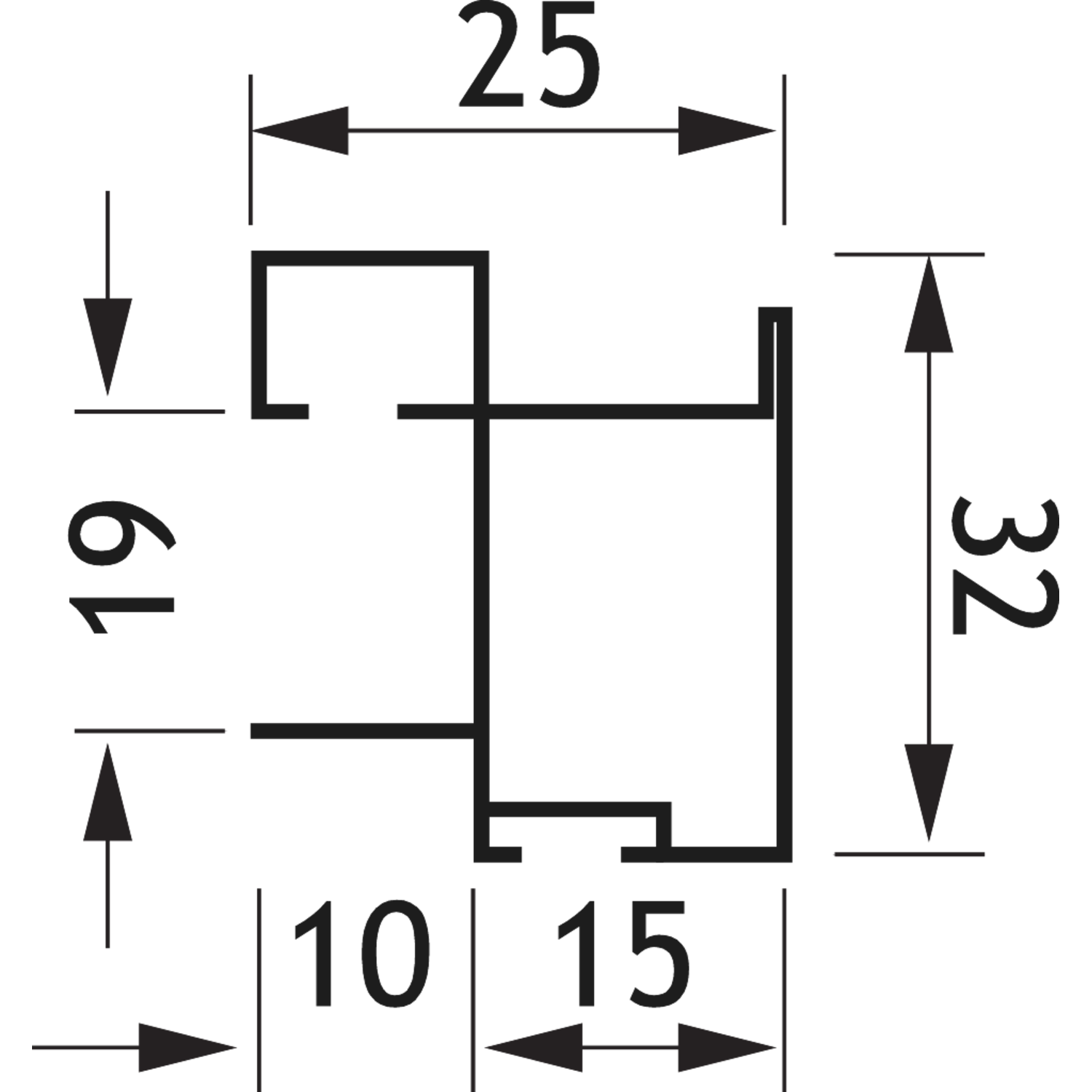 Profil vertical TR19-S85 2.6m alu blanc  