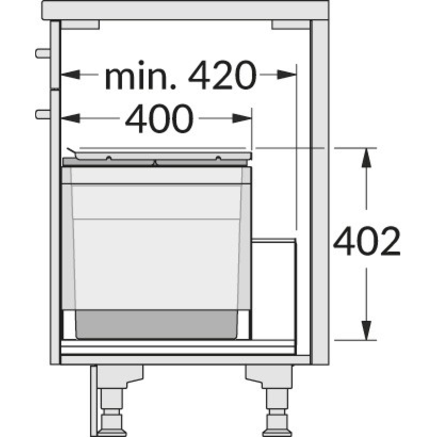 Poubelle hailo triple XL 60cm 56l 1x 30l + 2 x 13l+ 1 couvercle pour 13l