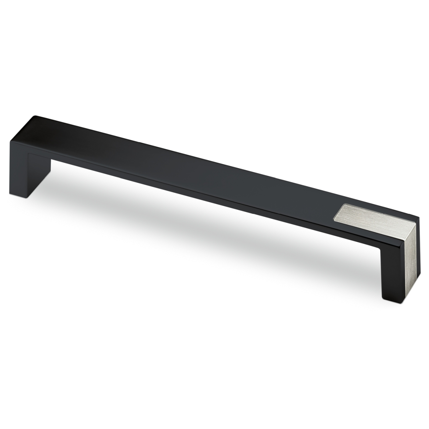 Greep Intra, boorafstand 192, L 204 mm, B 25 mm, H 26 mm, Mat zwart / roestvrij staal finish geborsteld