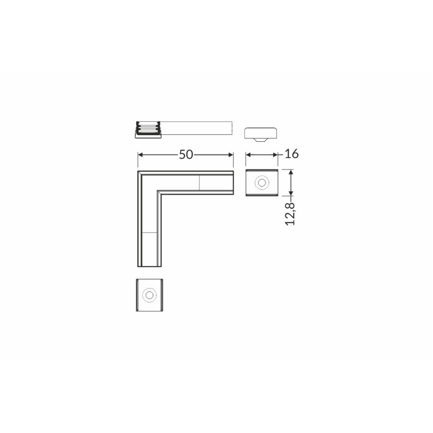 Led hoekprofiel 90° sliM8 geanodiseerd