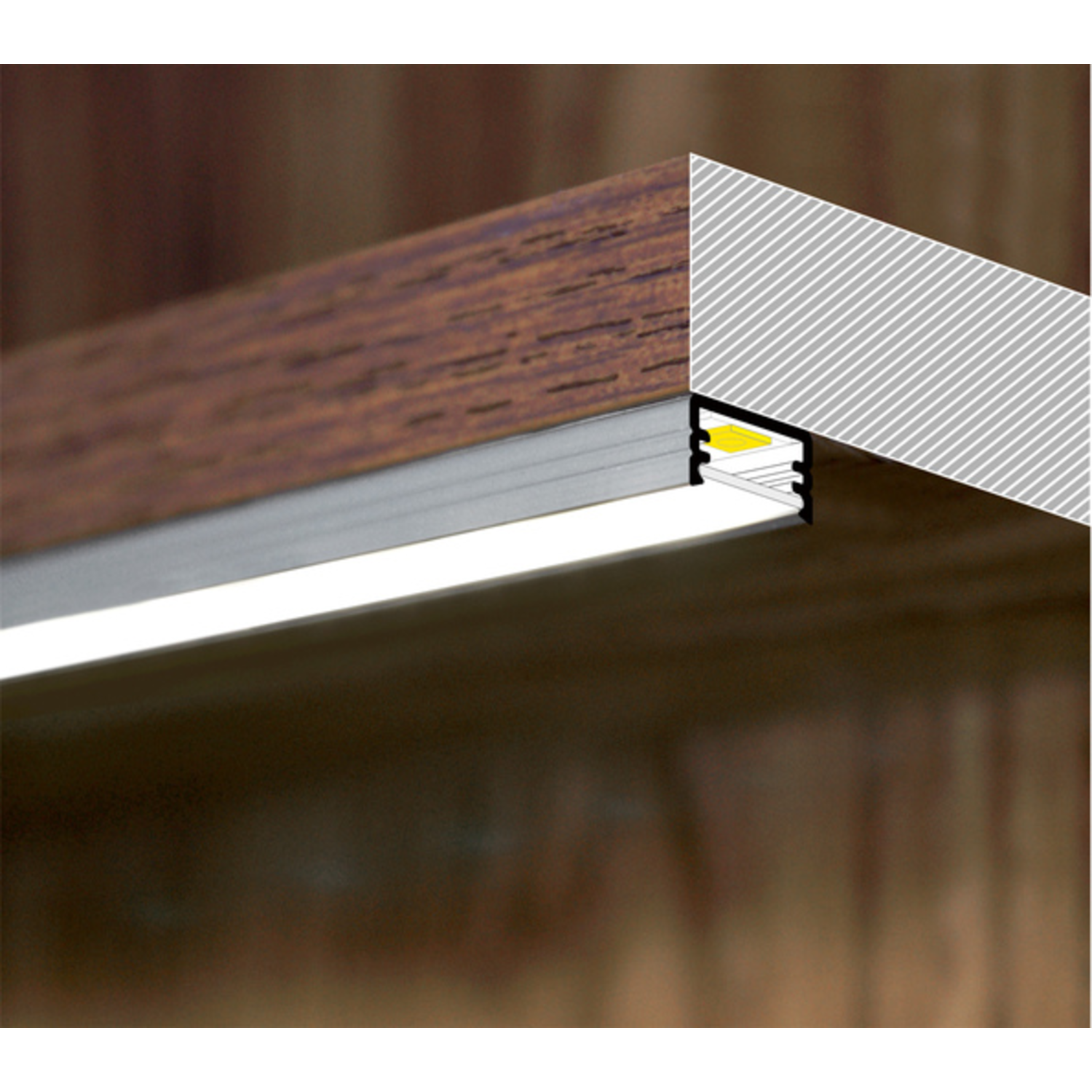 Led profiel Slim8 ac2 Z 3000 zwart geanodiseerd